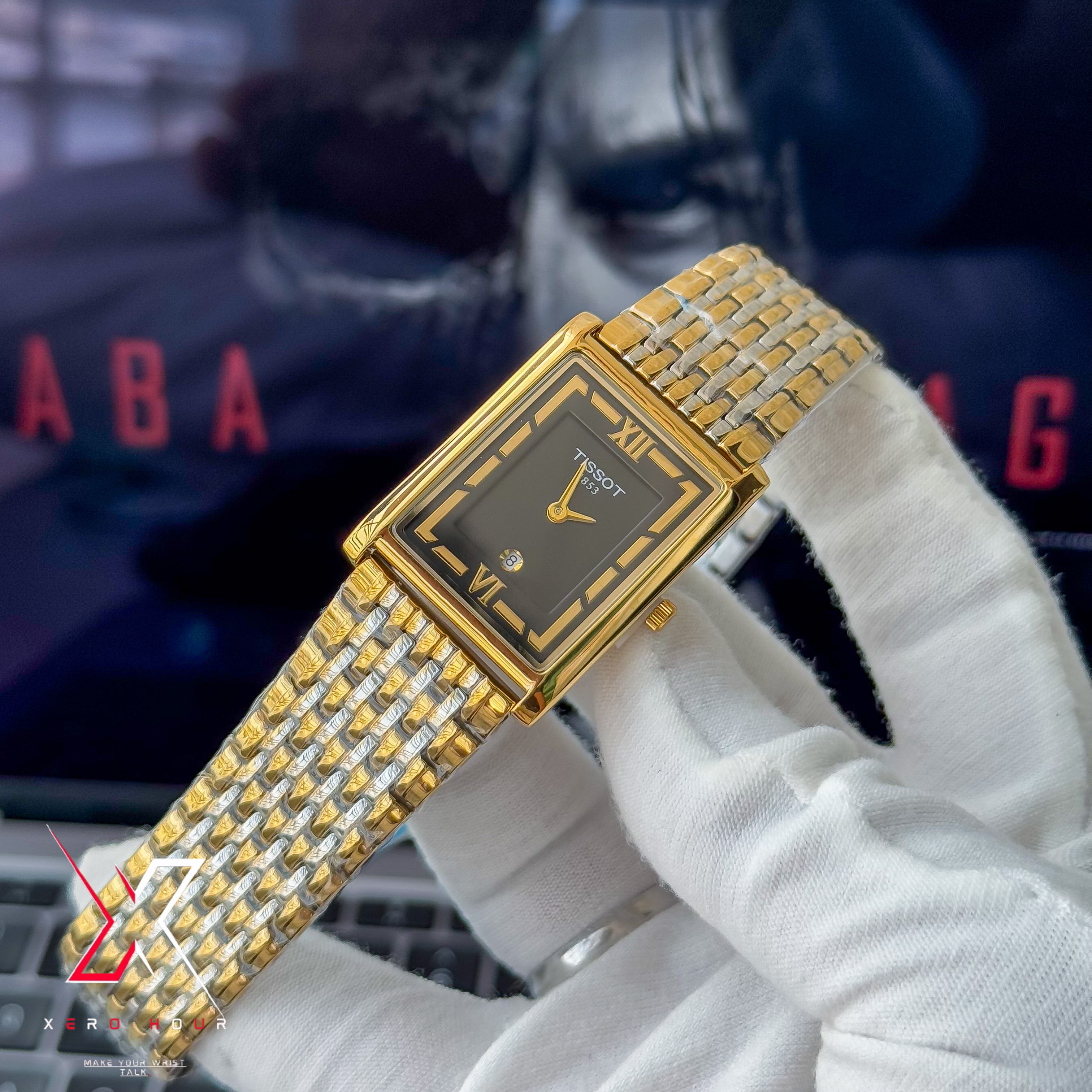 Tissot OLD MONEY STYLE | Super Slim Date Just | Chain SS | Dual GOLD BLACK_img_6