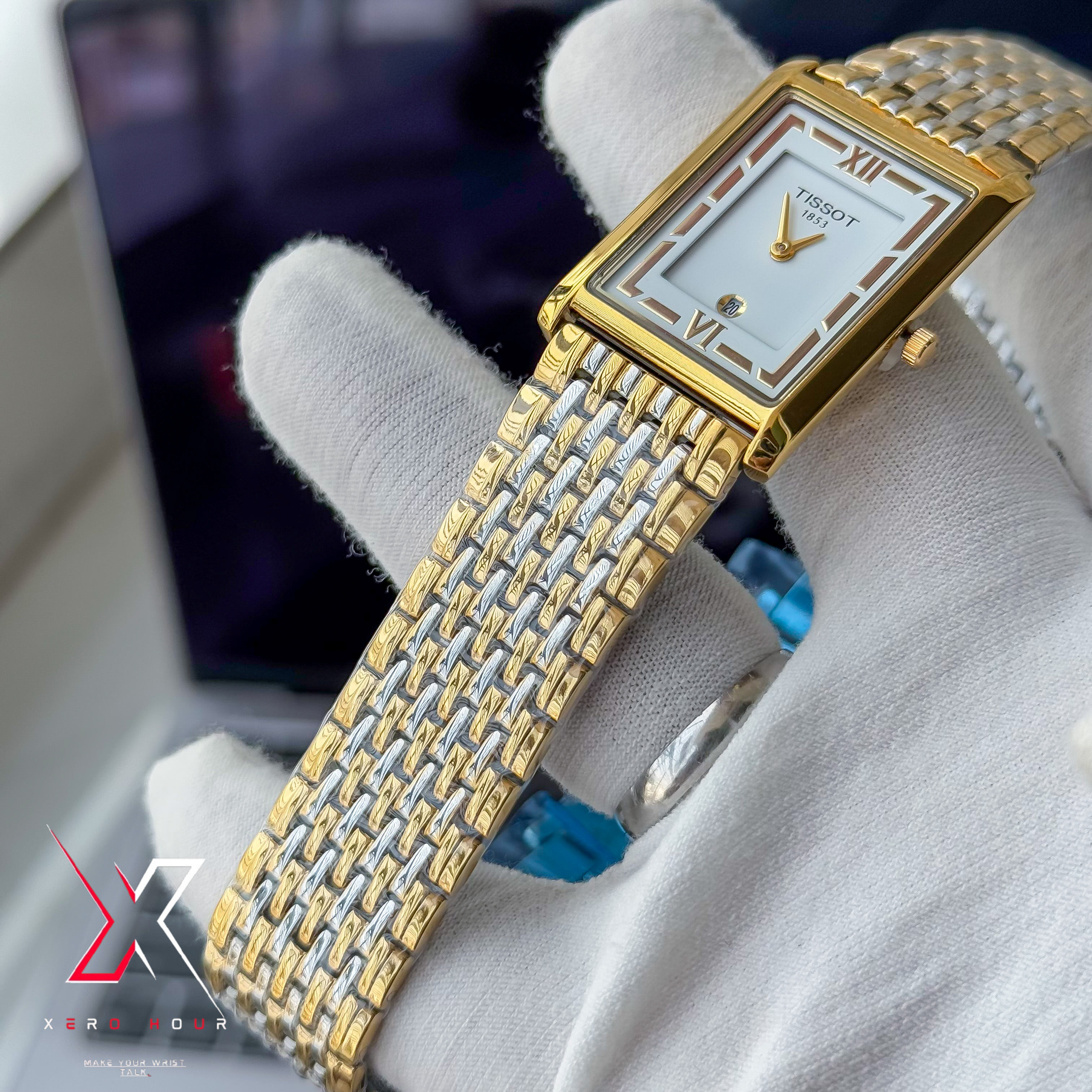 Tissot OLD MONEY STYLE | Super Slim Date Just | Chain SS | Dual Tone White dial_img_3