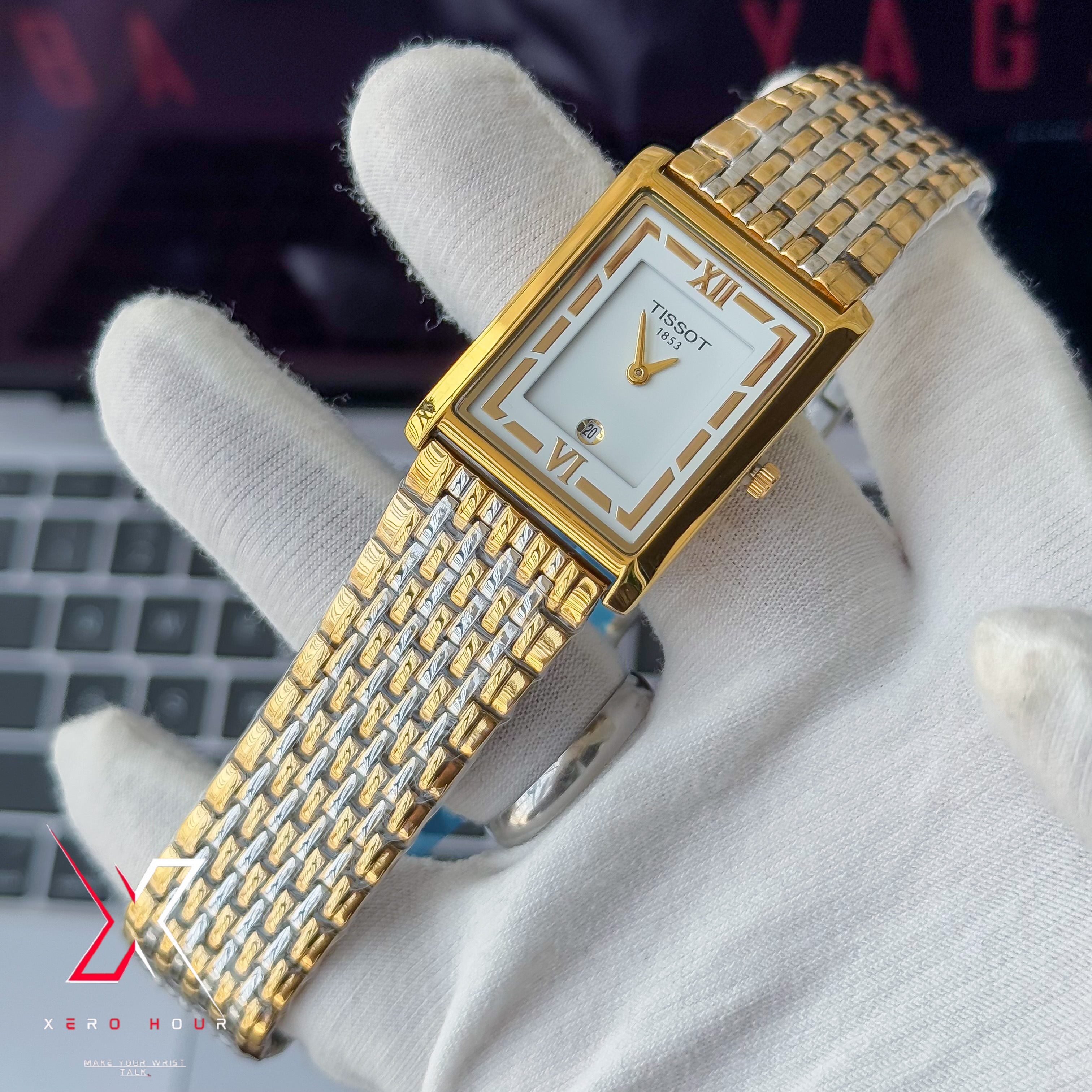 Tissot OLD MONEY STYLE | Super Slim Date Just | Chain SS | Dual Tone White dial_img_4