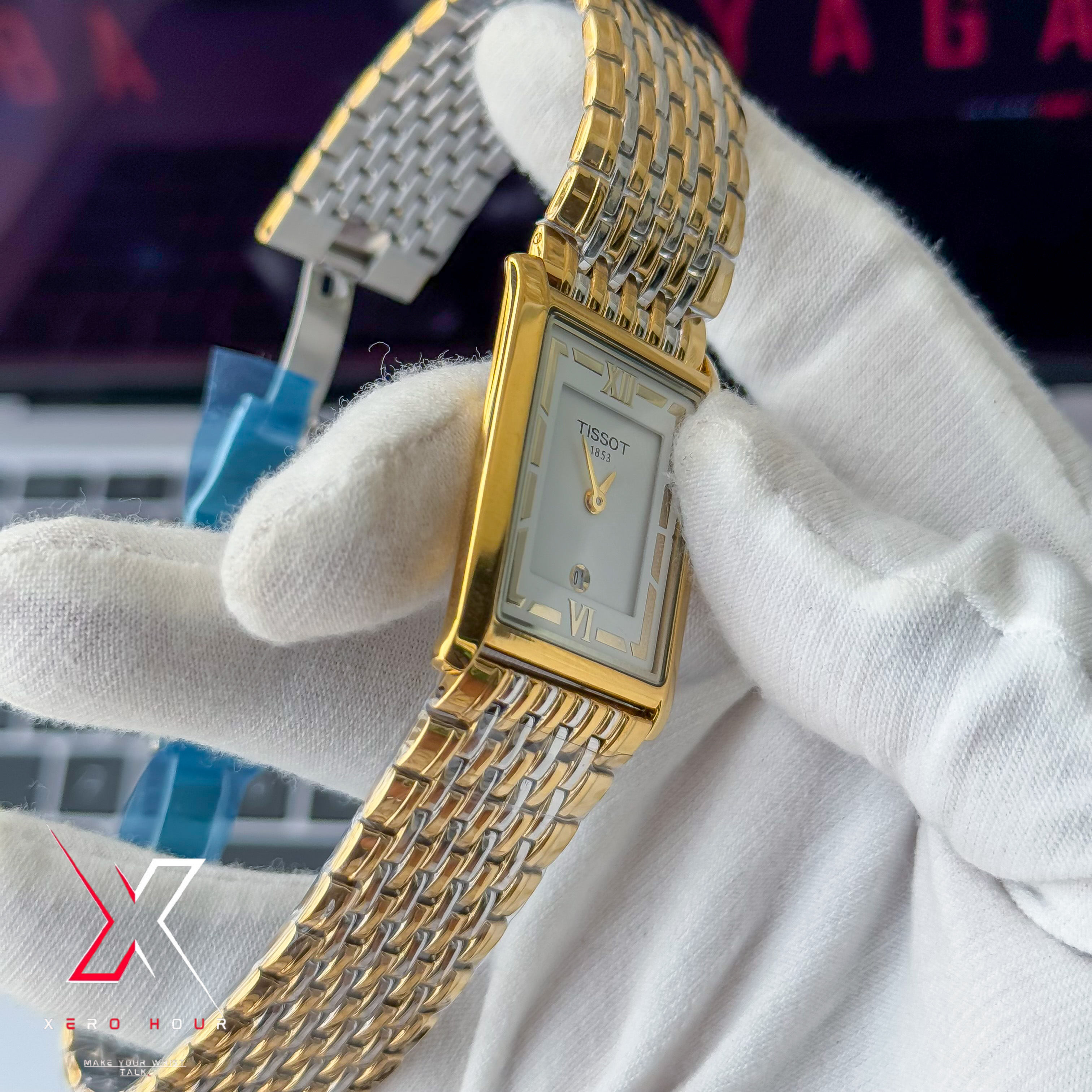 Tissot OLD MONEY STYLE | Super Slim Date Just | Chain SS | Dual Tone White dial_img_5