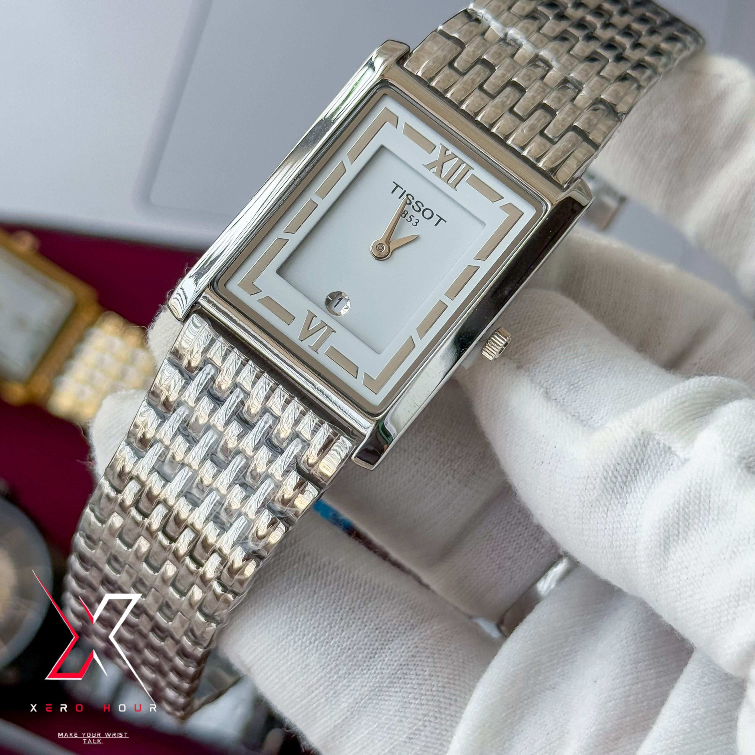 Tissot OLD MONEY STYLE | Super Slim Date Just | Chain SS | Single Tone white dial_img_5