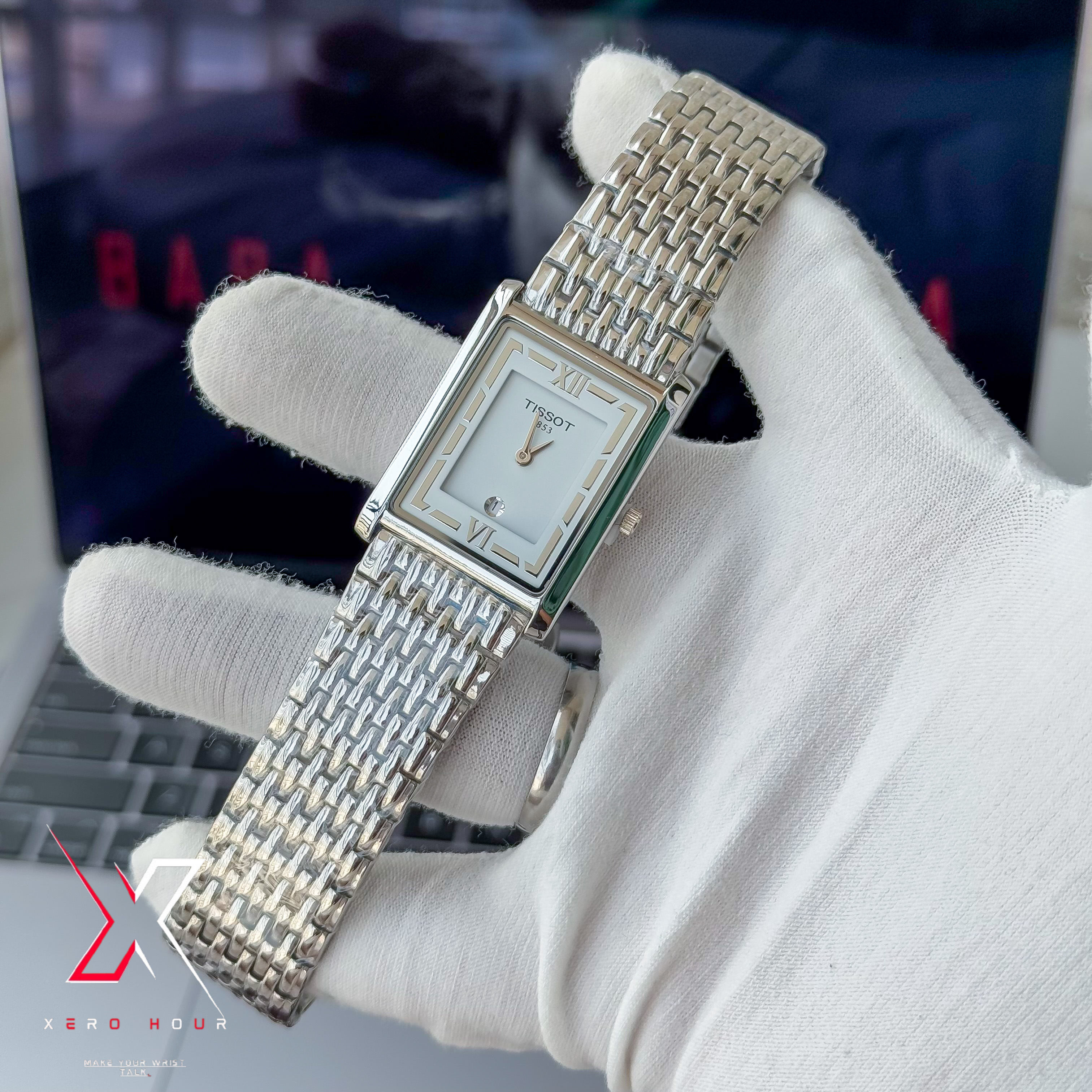 Tissot OLD MONEY STYLE | Super Slim Date Just | Chain SS | Single Tone white dial_img_6