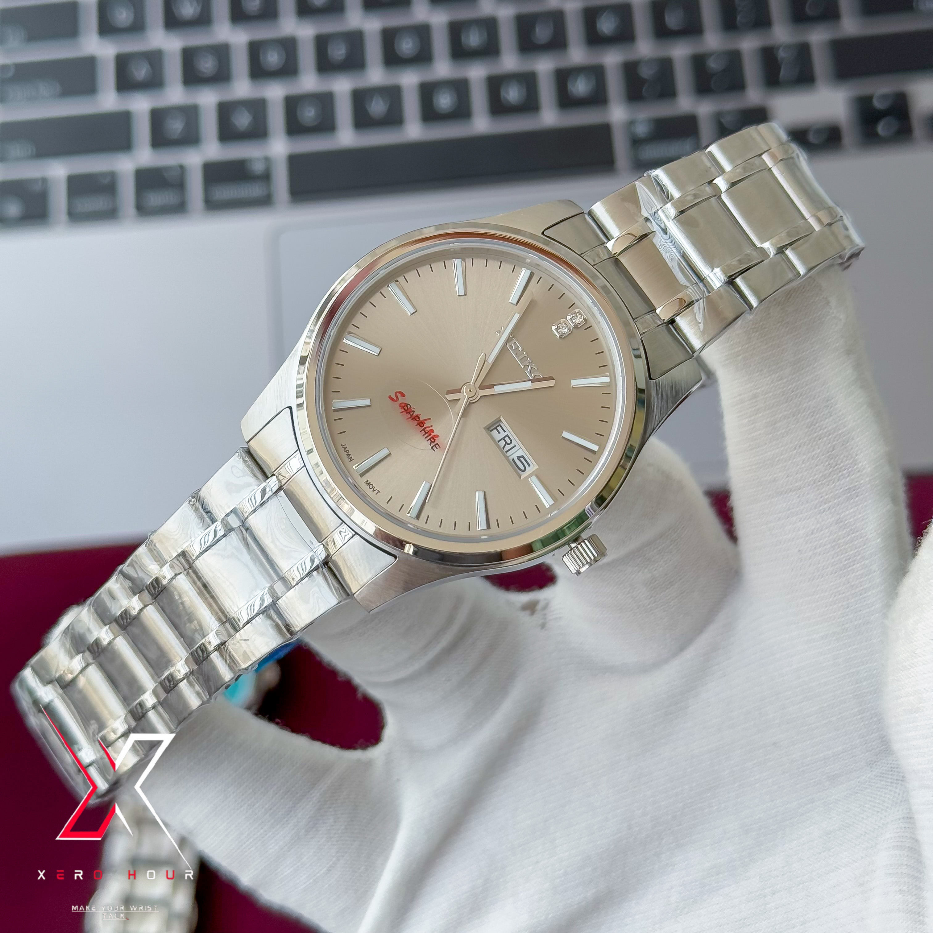 Seiko Day date | Dual tone Chain | Grey Dial | Semi AAA