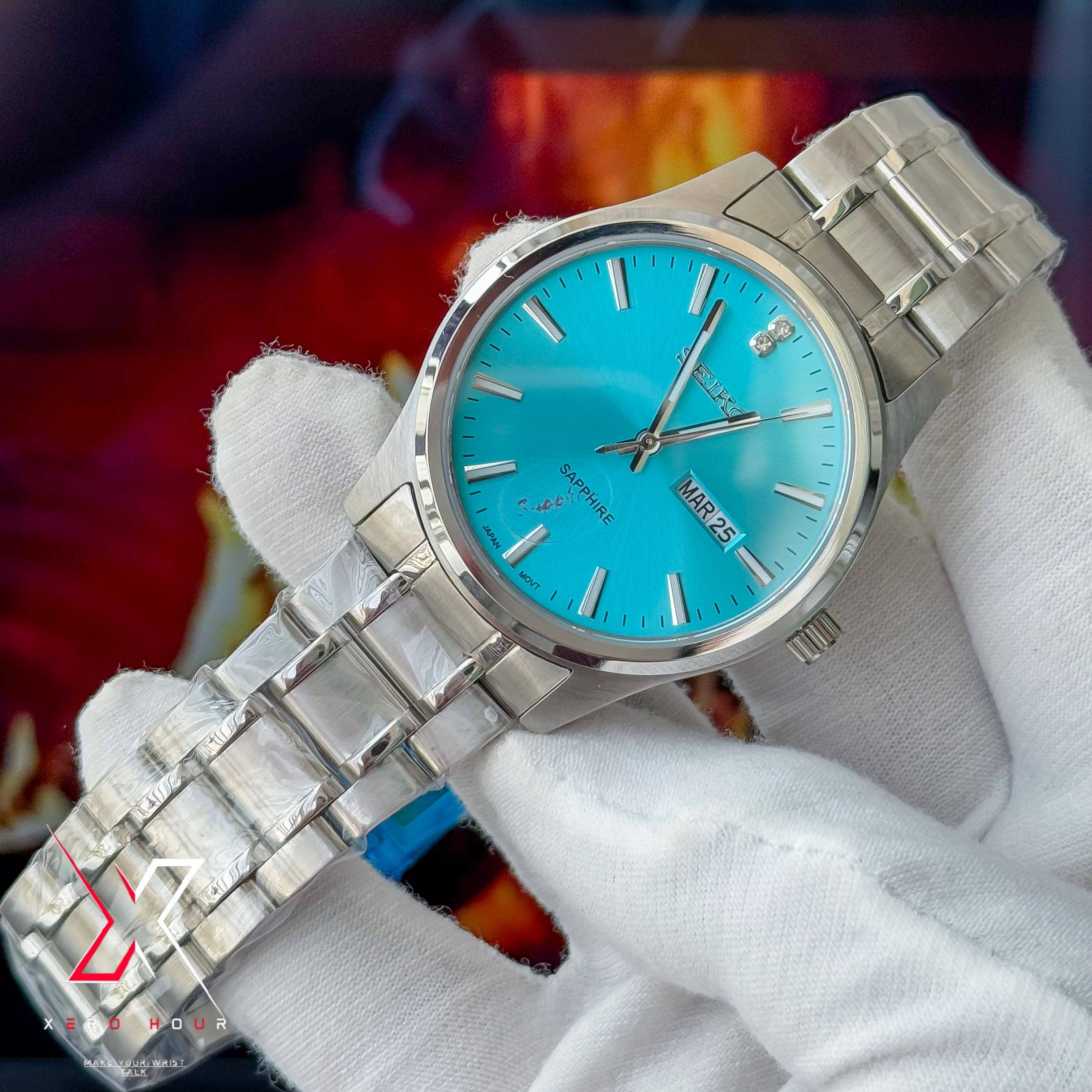 Seiko Day date | Dual tone Chain | Tiffany dial |Semi AAA_img_2