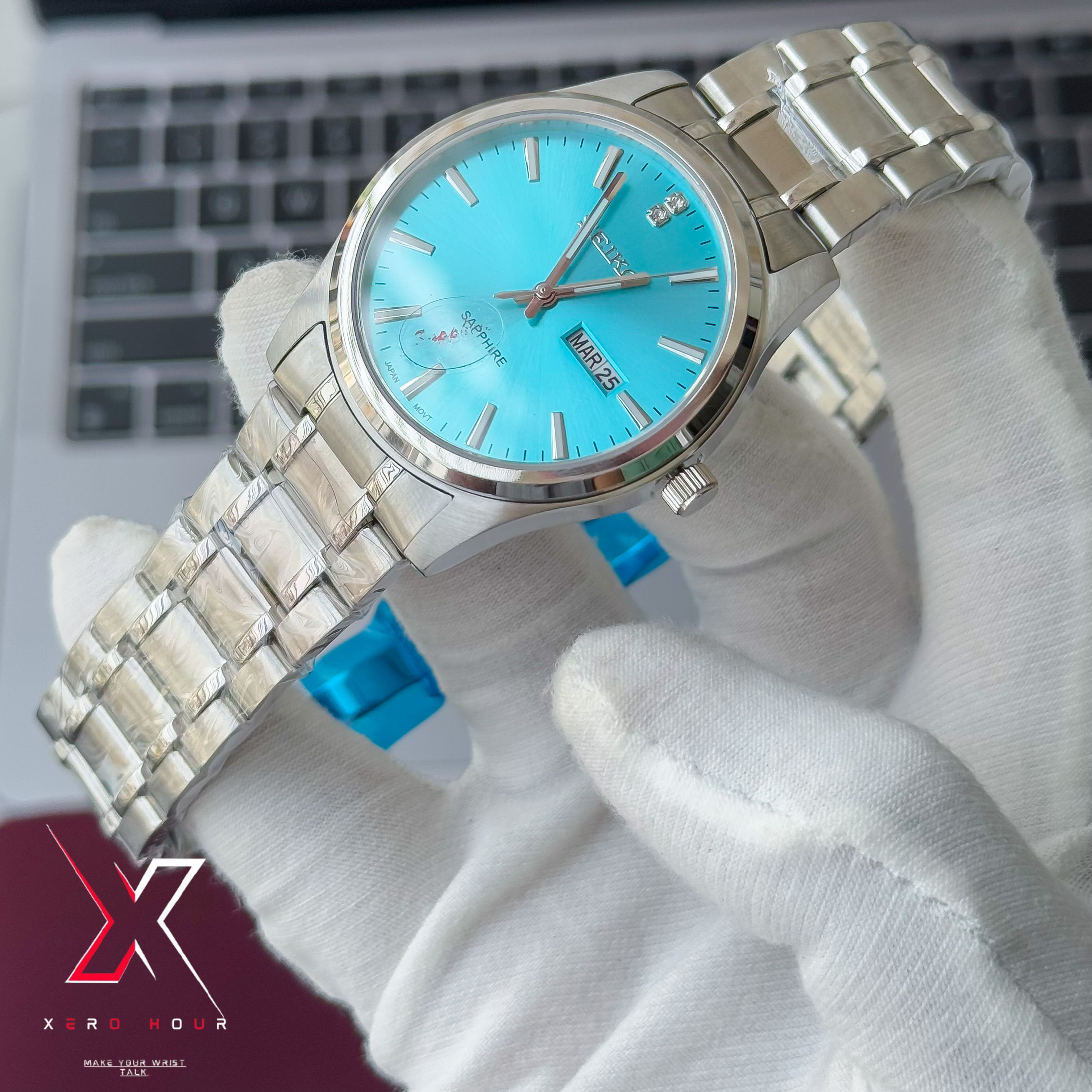 Seiko Day date | Dual tone Chain | Tiffany dial |Semi AAA_img_3