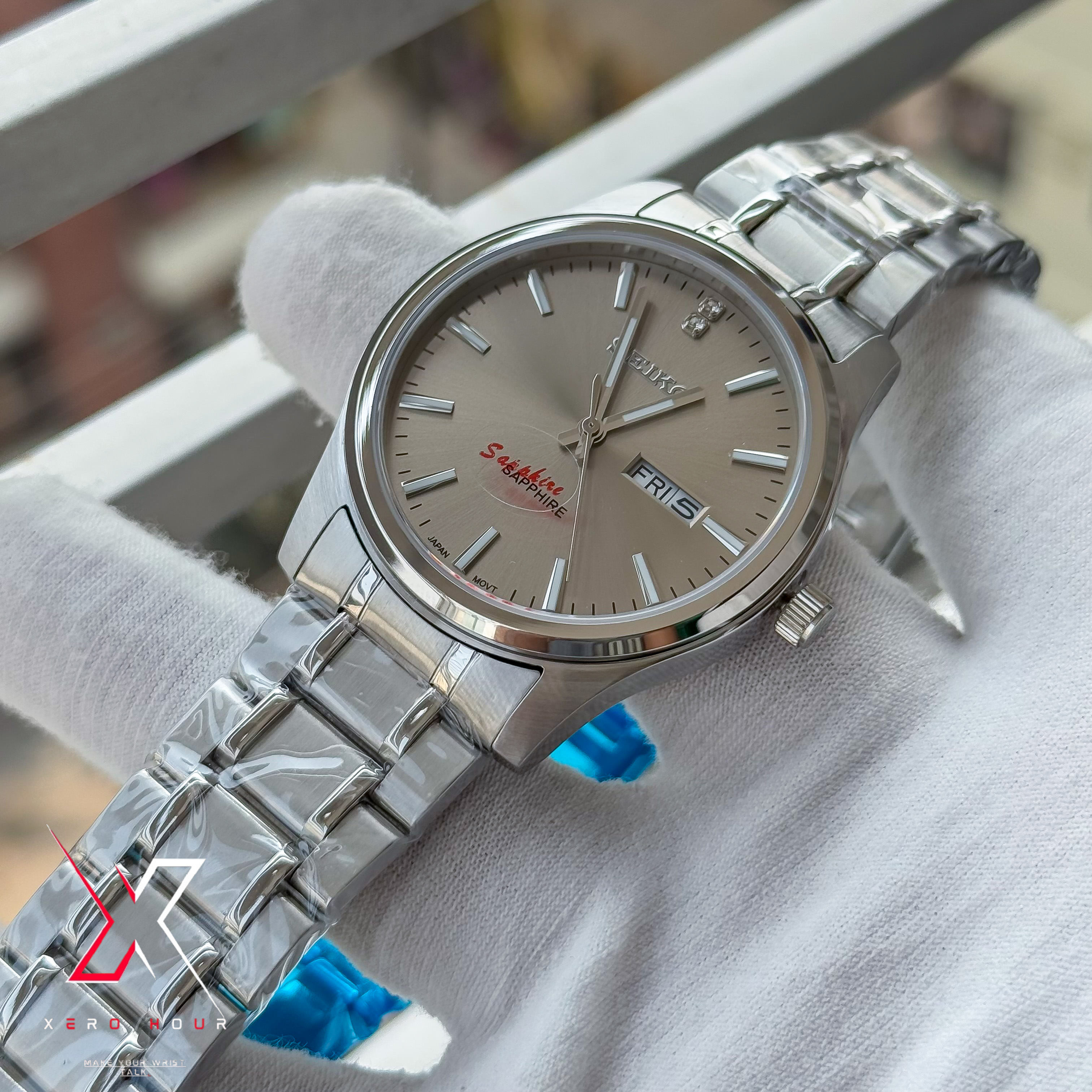 Seiko Day date | Dual tone Chain | Grey Dial | Semi AAA_img_6