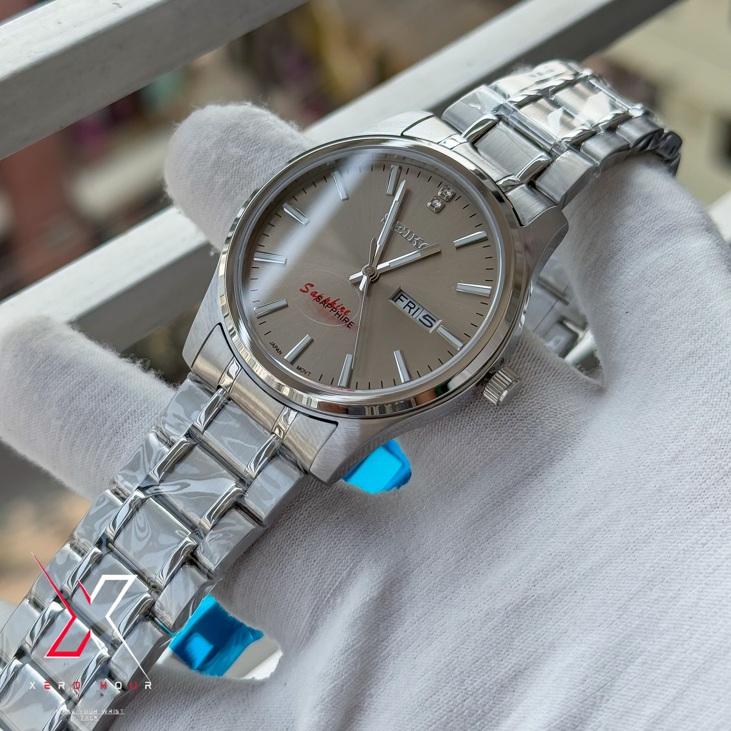 Seiko Day date | Dual tone Chain | Grey Dial | Semi AAA_img_2