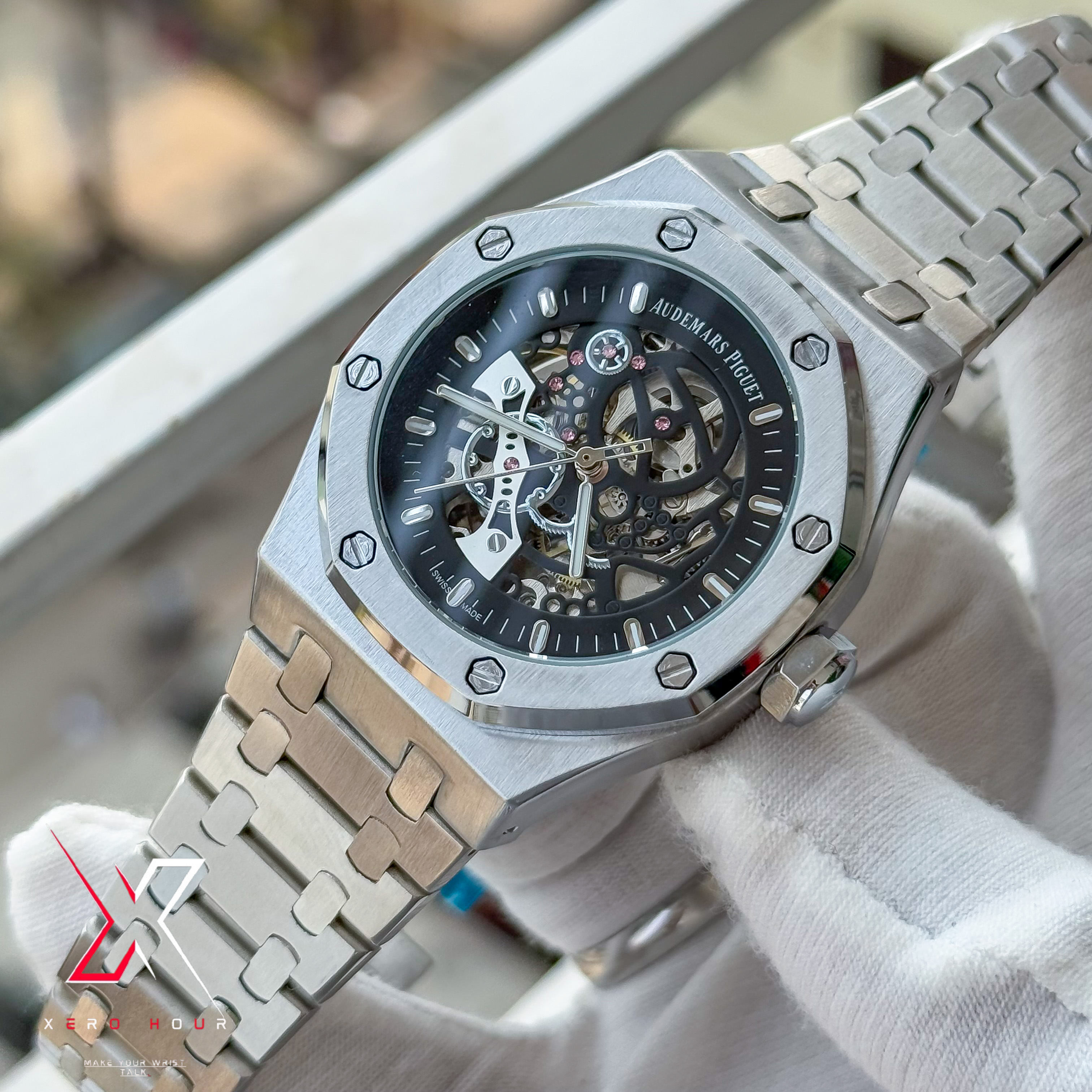 Audemars Piguet Semi AAA | V3 | Automatic Movement |  Single Tone black dial_img_1