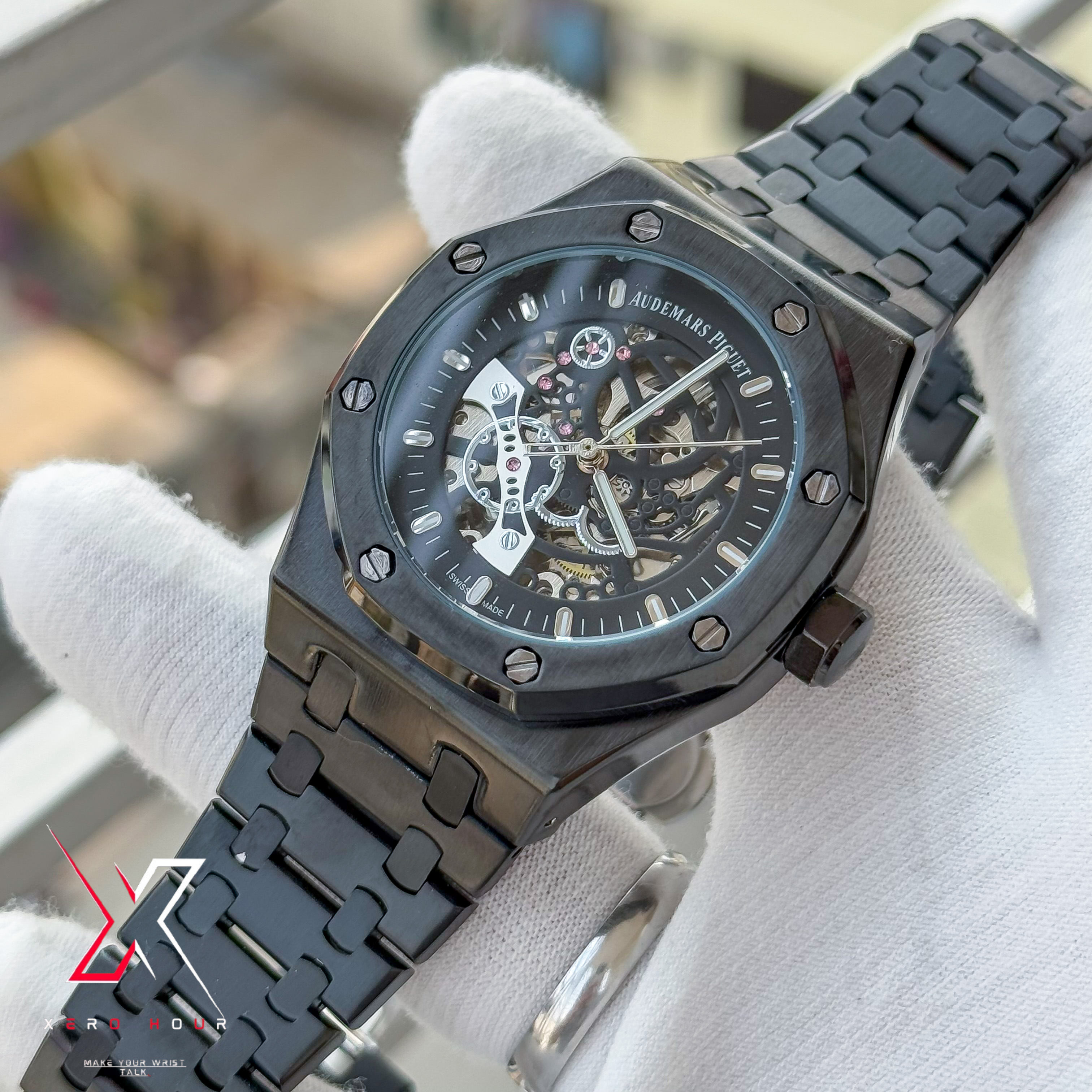 Audemars Piguet Semi AAA | V3 | Automatic Movement |  Single Tone Full black_img_1