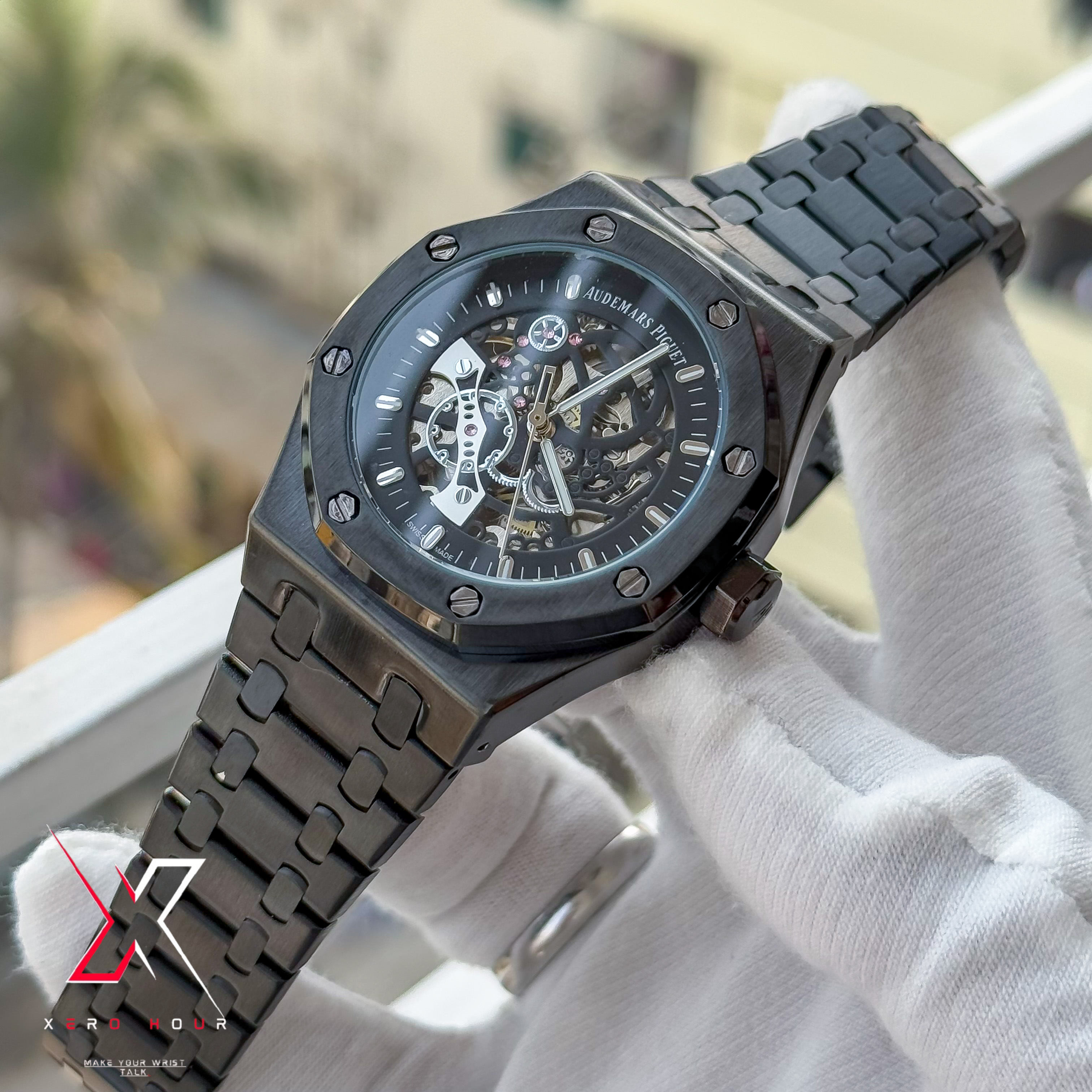 Audemars Piguet Semi AAA | V3 | Automatic Movement |  Single Tone Full black_img_4