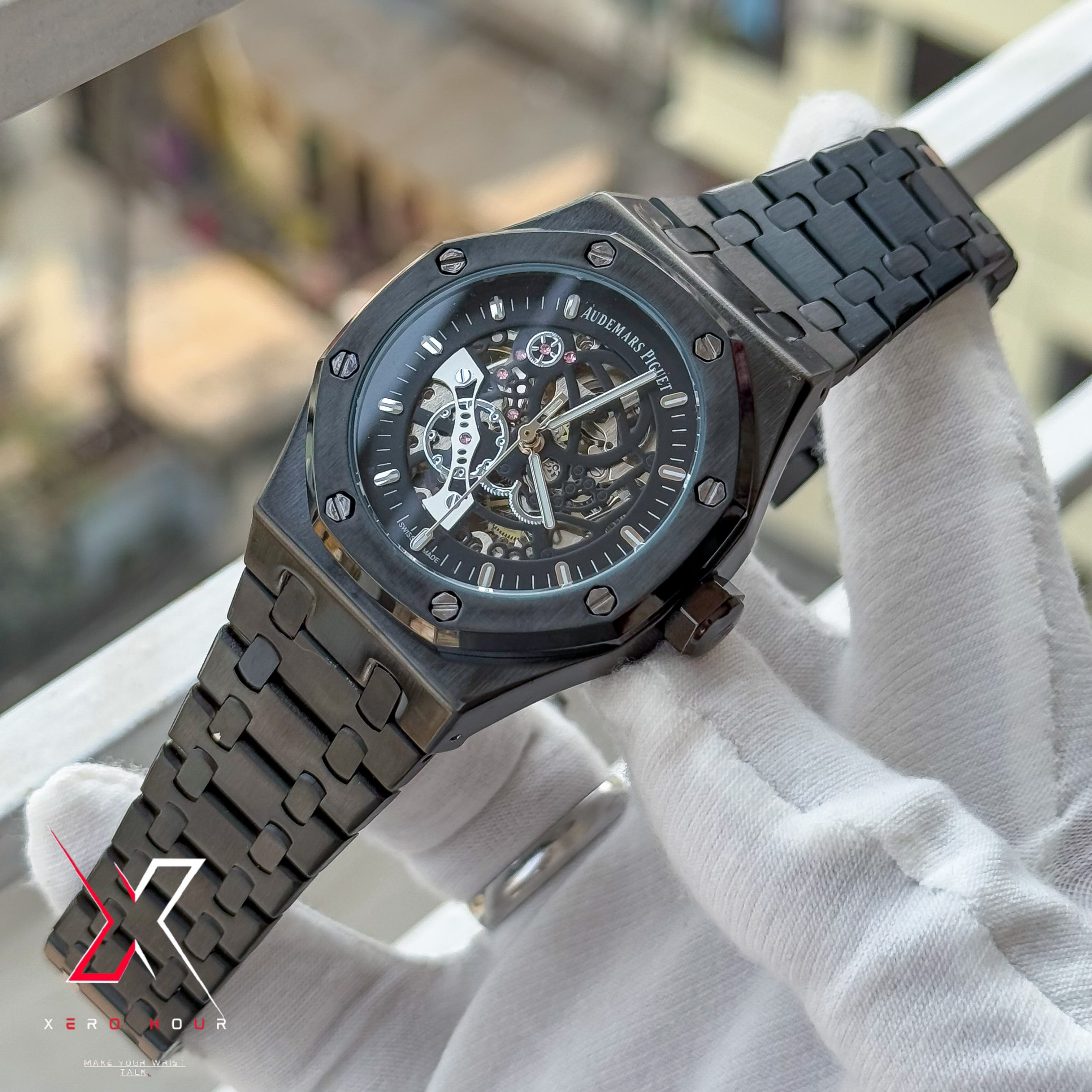 Audemars Piguet Semi AAA | V3 | Automatic Movement |  Single Tone Full black_img_5