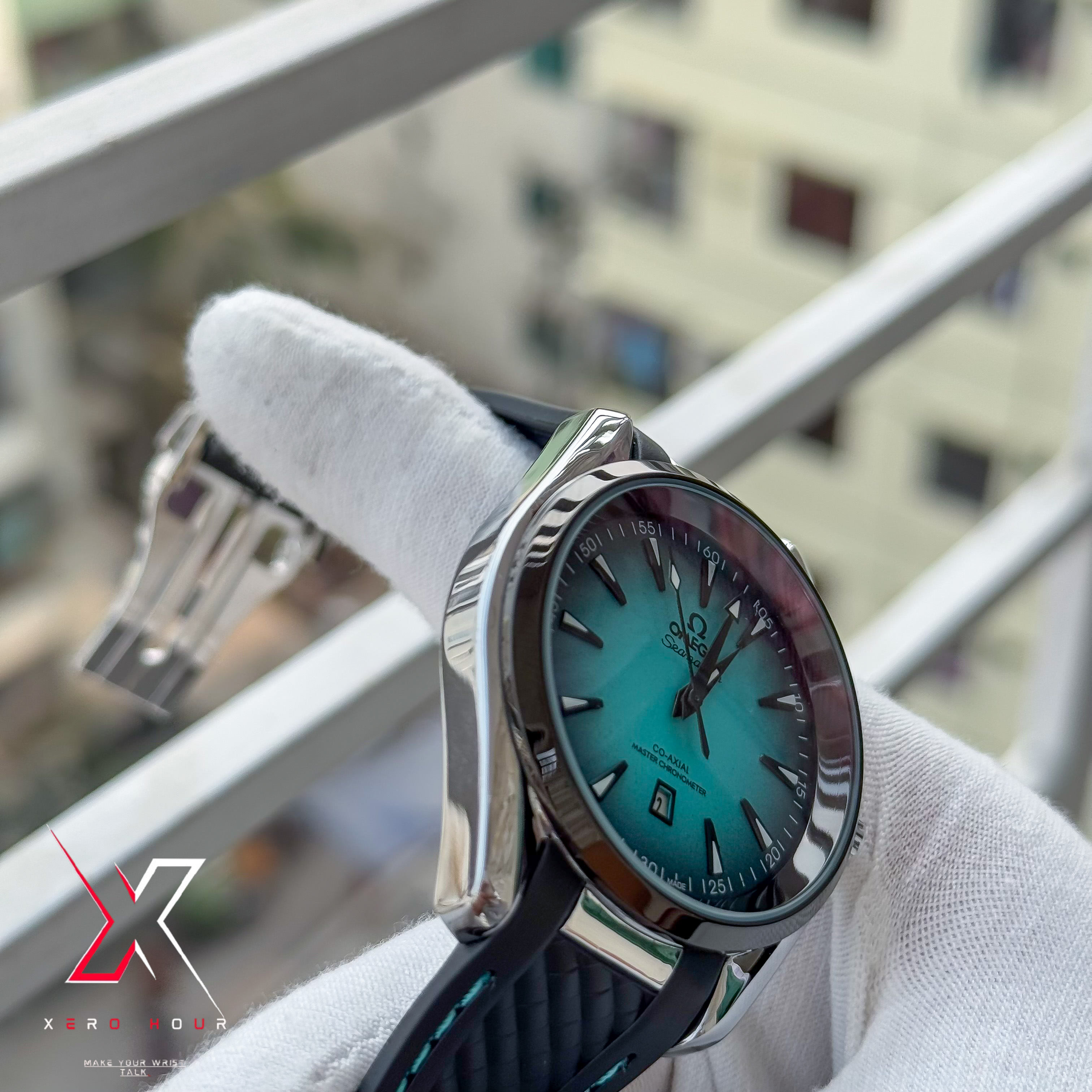 Omega Aqua Terra | Quartz Movement | Tiffany Dial | AA Grade | Silicon Belt_img_2