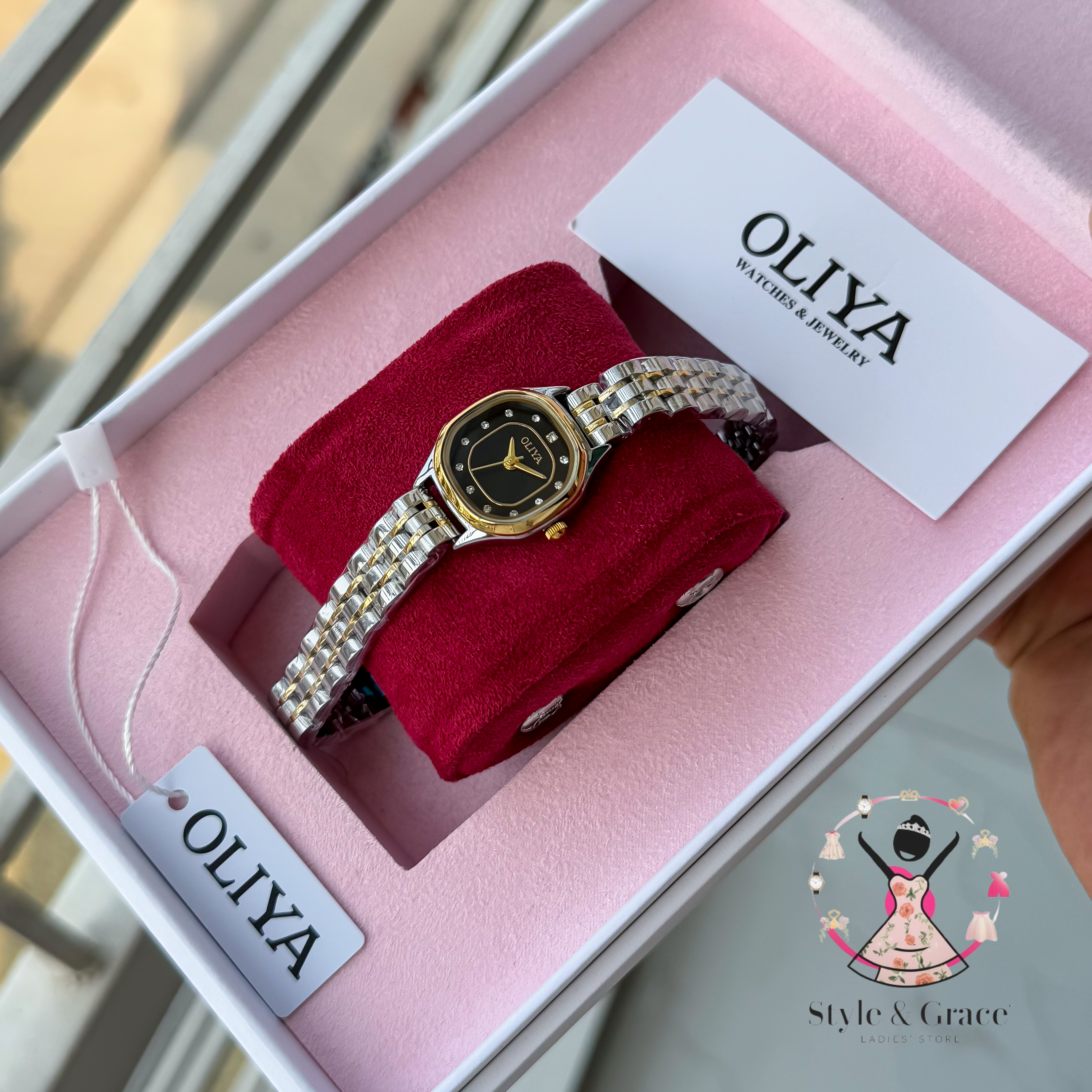 Oliya-6821| Small Round-Black | Dual Tone | Authentic Brand