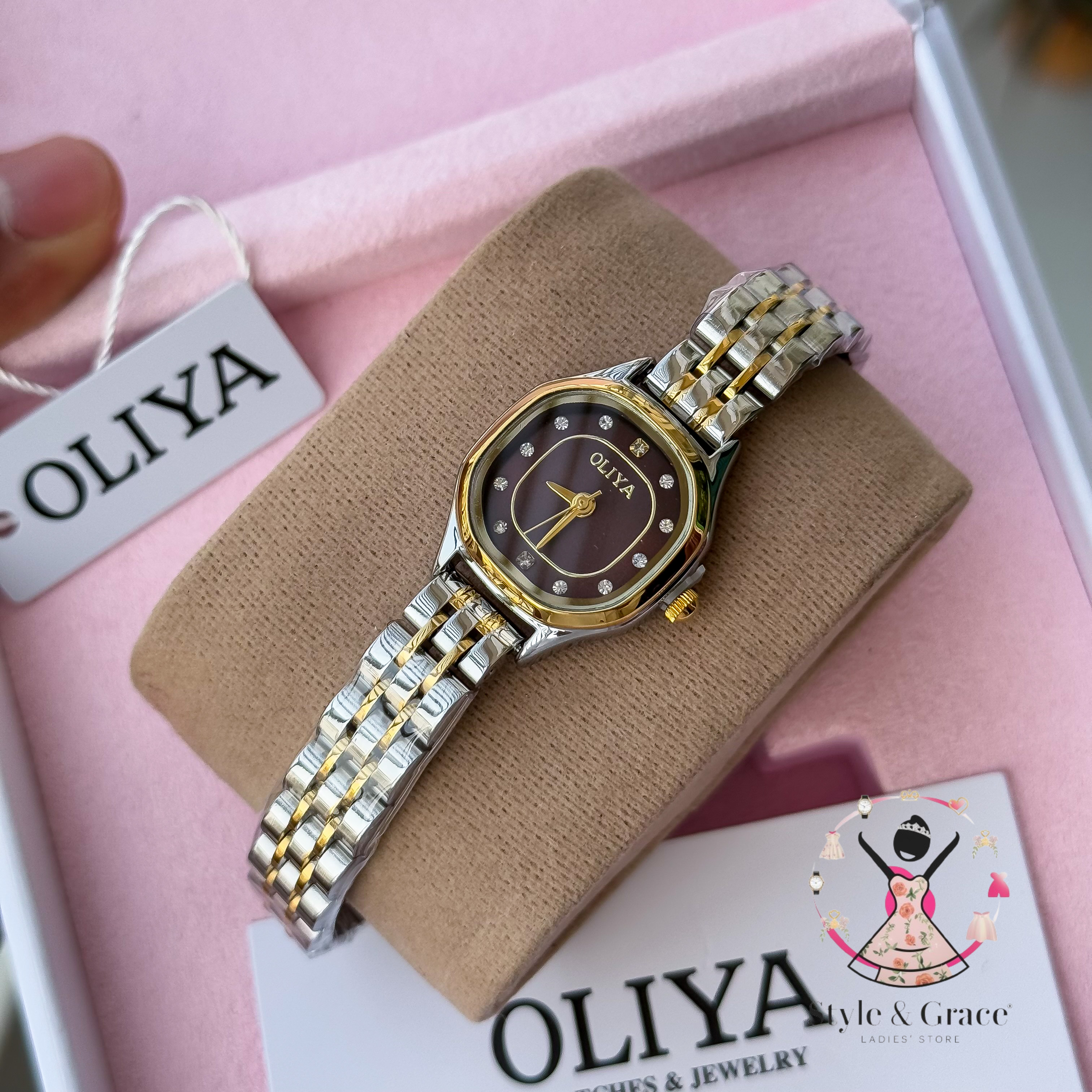 Oliya-6821| Small Round-Burgandy | Dual Tone | Authentic Brand