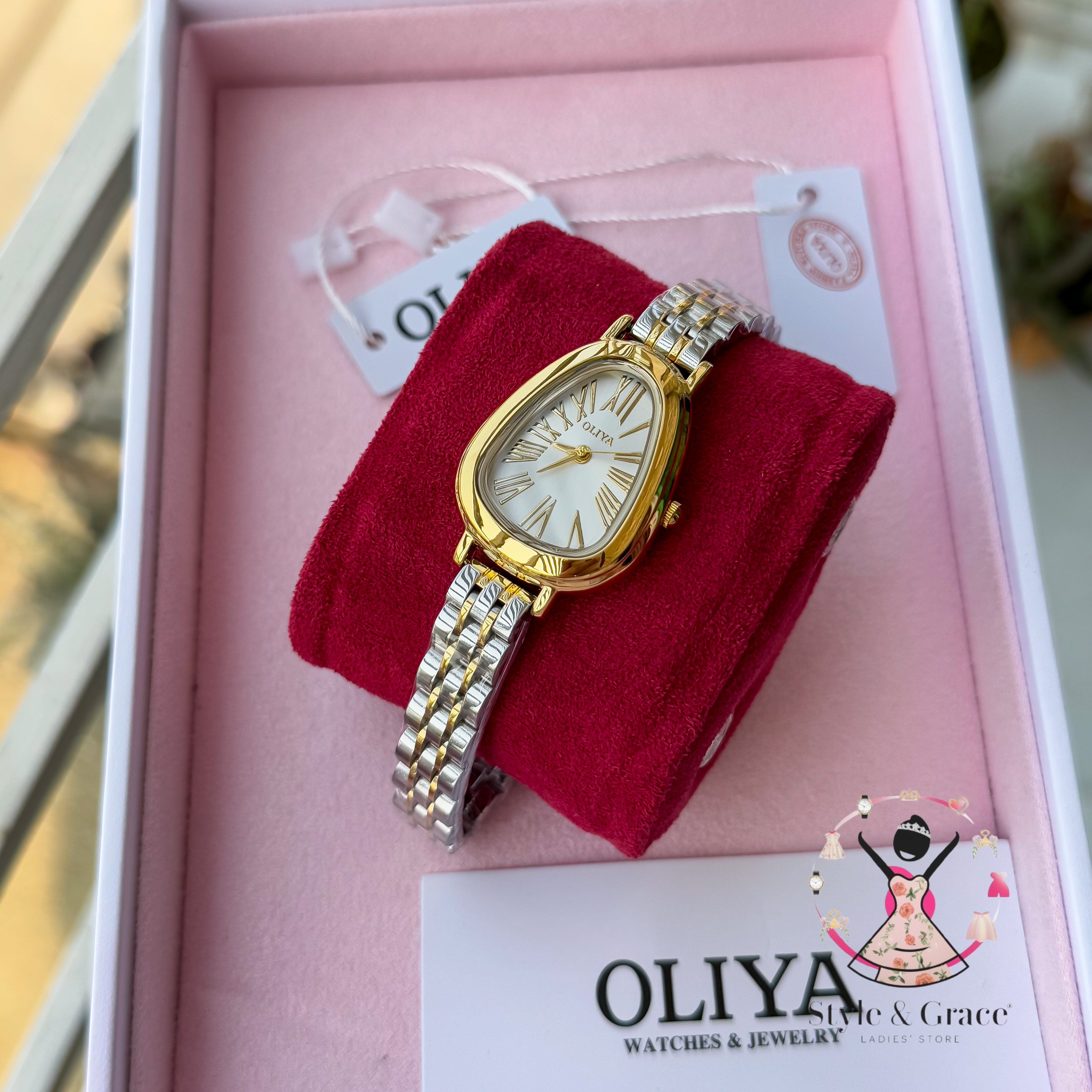 Oliya- Round Triangle| Pearl White | Dual Tone | Authentic Brand_img_1