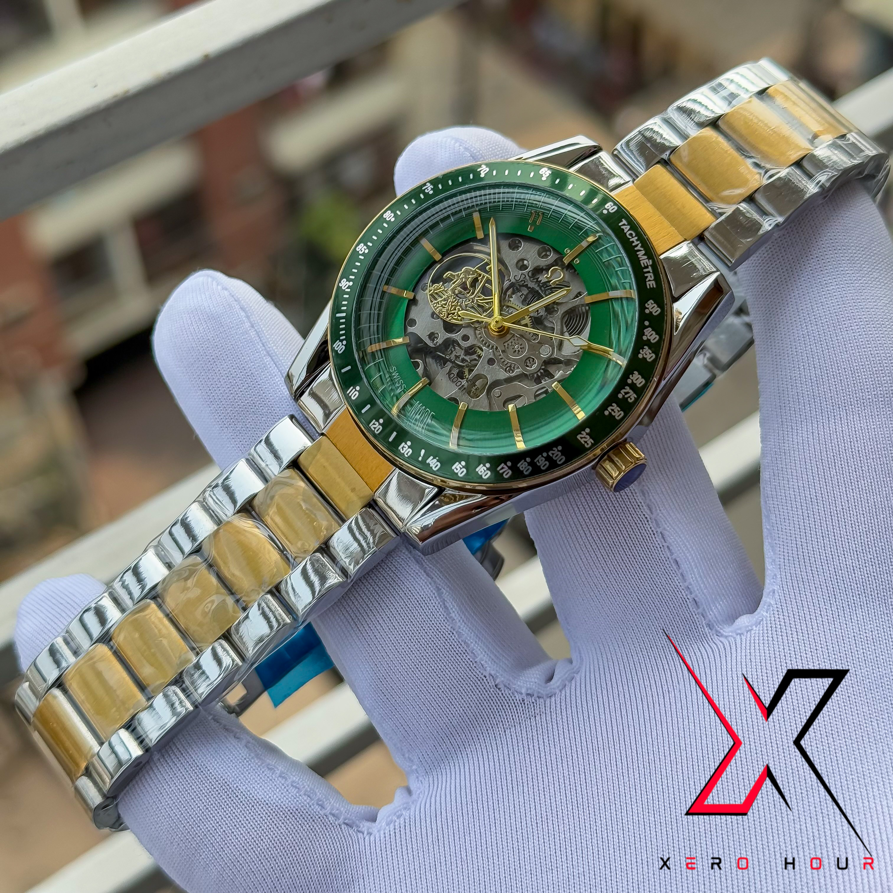 OMEAGA SEAMASTER | SKELETON | DUAL TONE | GREEN DIAL AUTOMATIC MOVEMENT_img_1