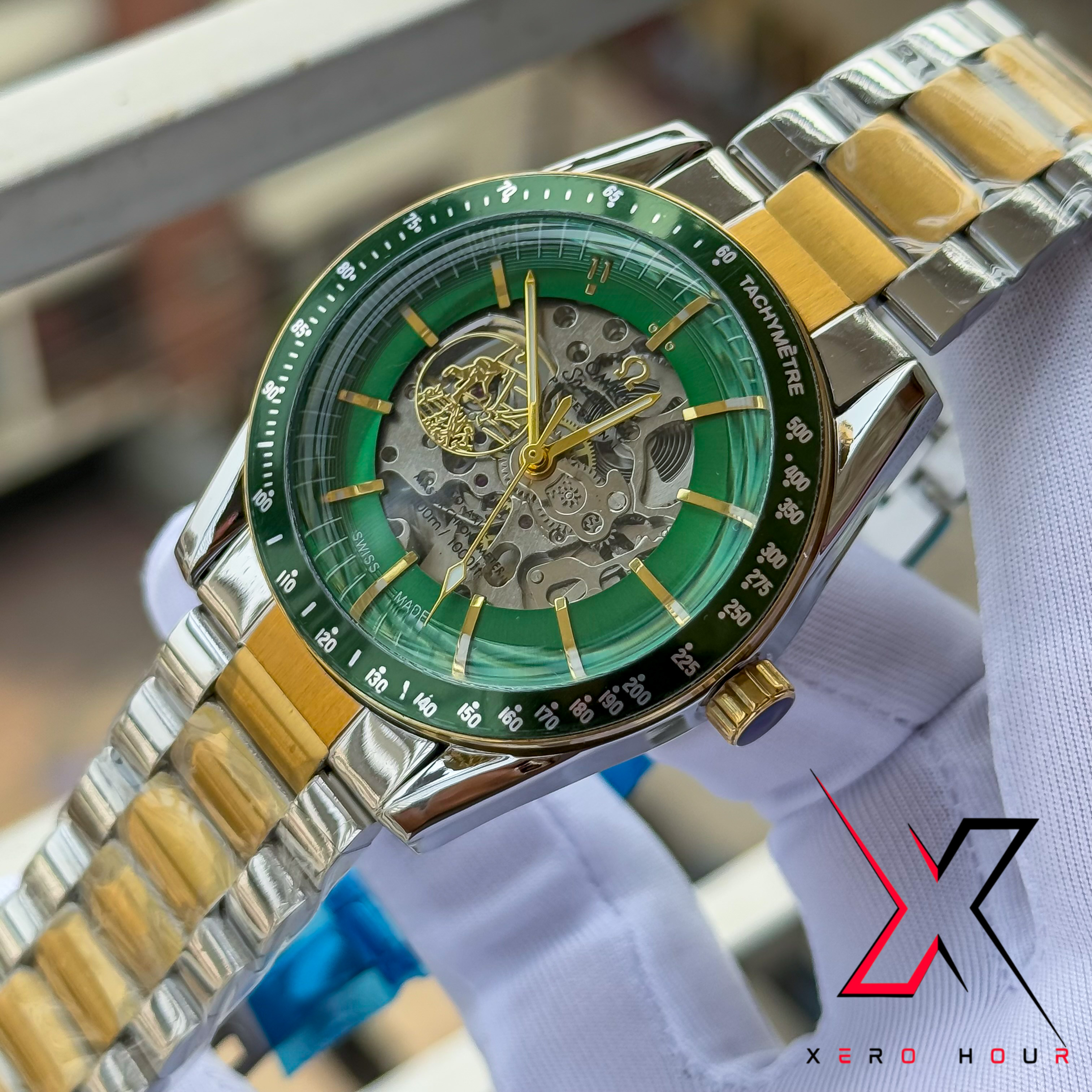 OMEAGA SEAMASTER | SKELETON | DUAL TONE | GREEN DIAL AUTOMATIC MOVEMENT_img_3