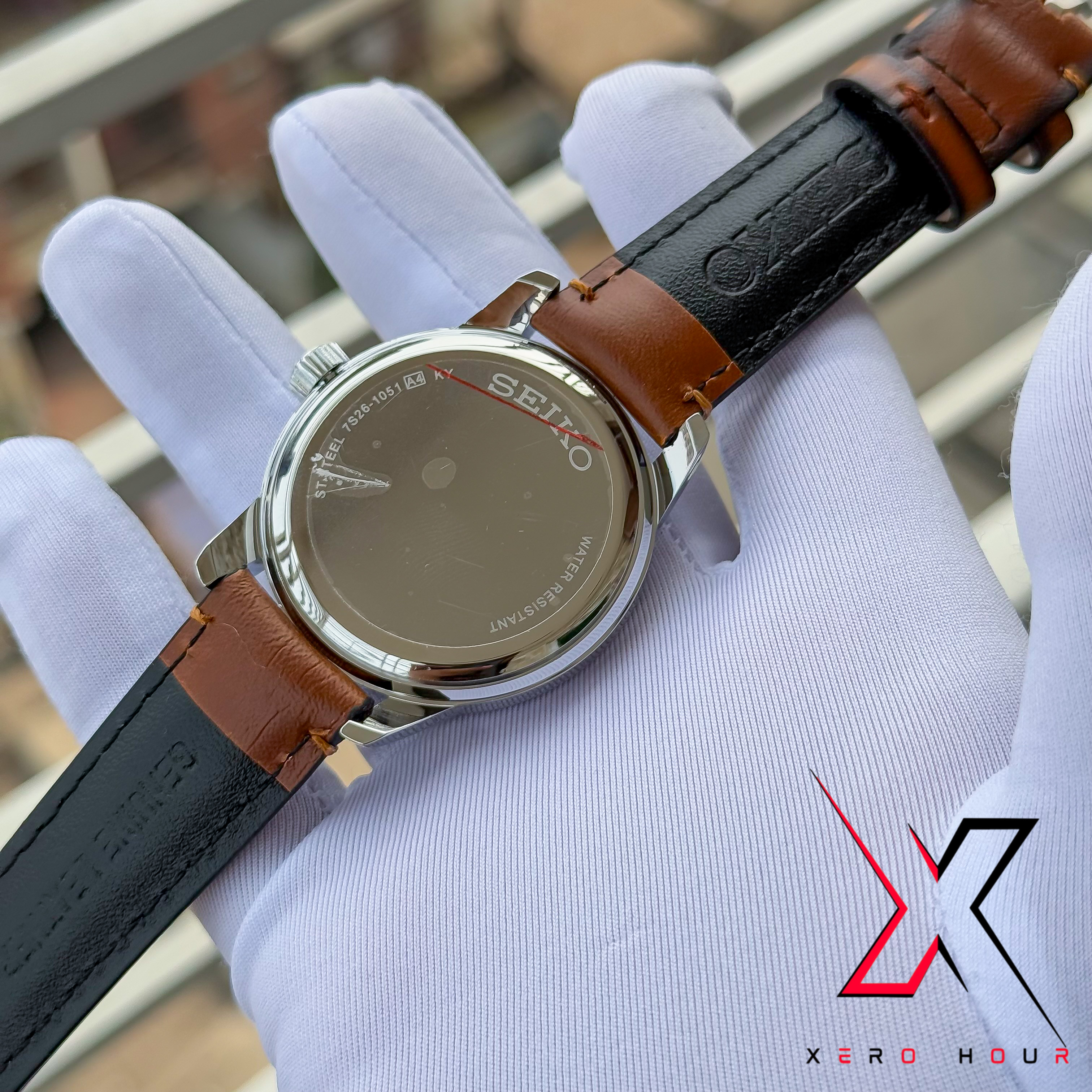 SEIKO PRESAGE | SECOND HAND DIAL | BROWN BELT WHITE GOLD | AA_img_3