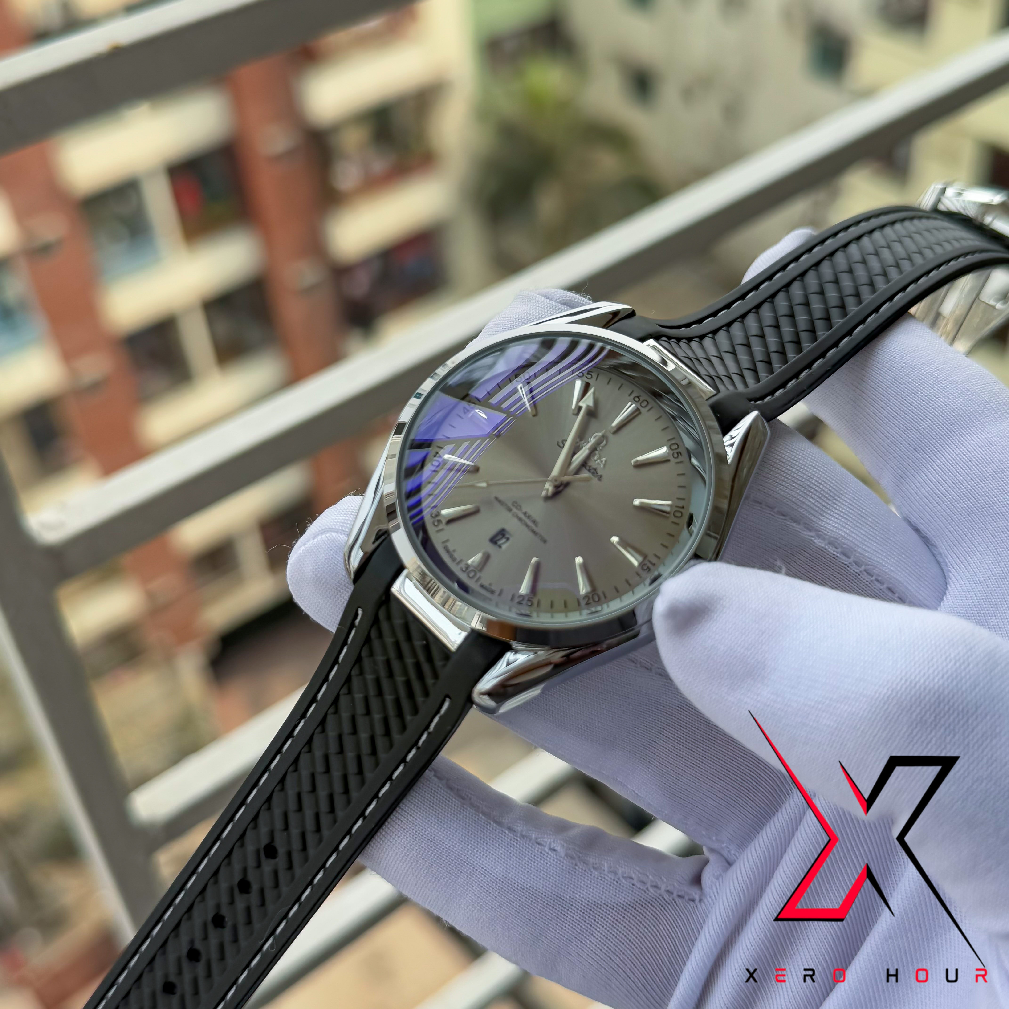 OMEGA AQUA TERRA | SILICON STRAP | GREY DIAL | AA_img_1