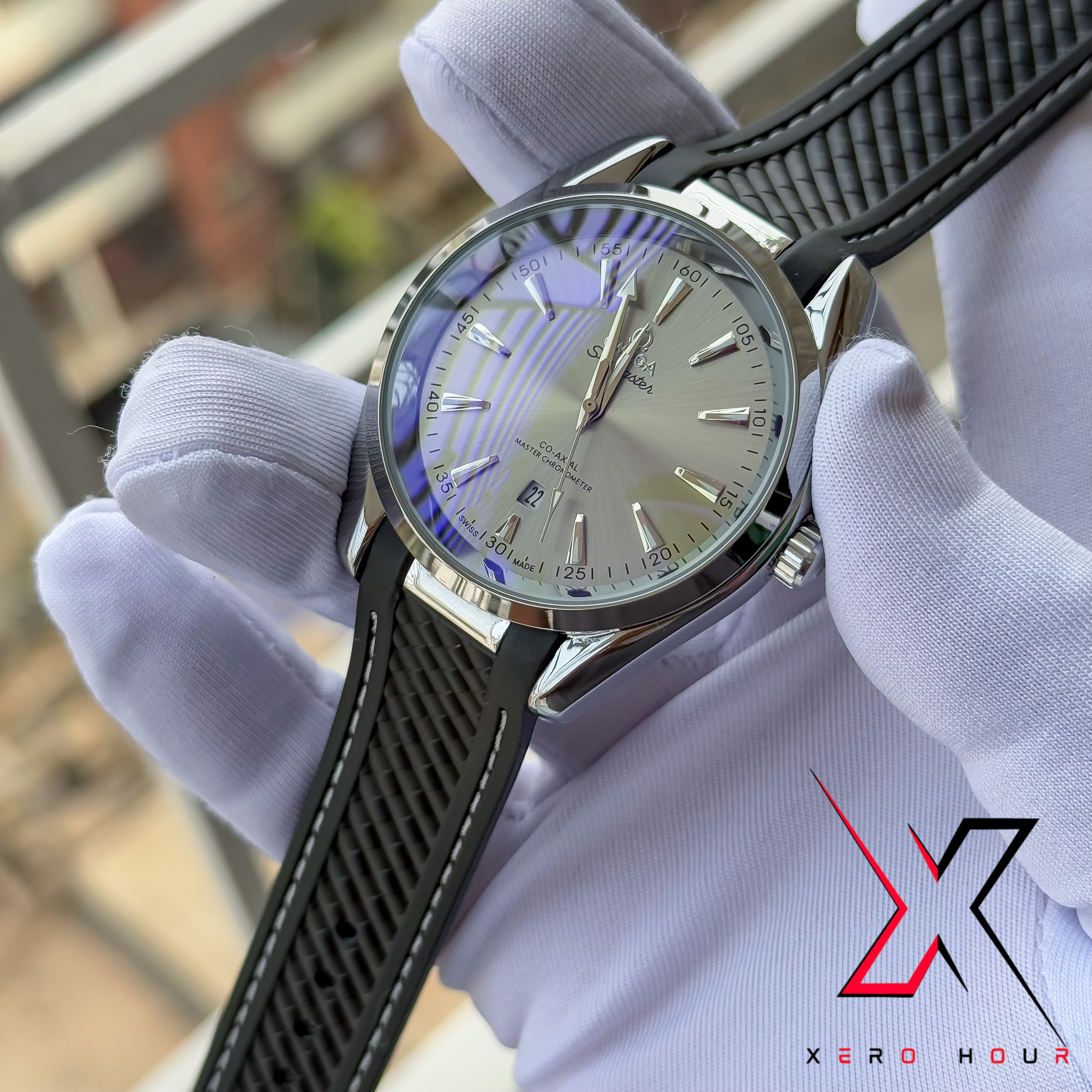 OMEGA AQUA TERRA | SILICON STRAP | GREY DIAL | AA_img_5