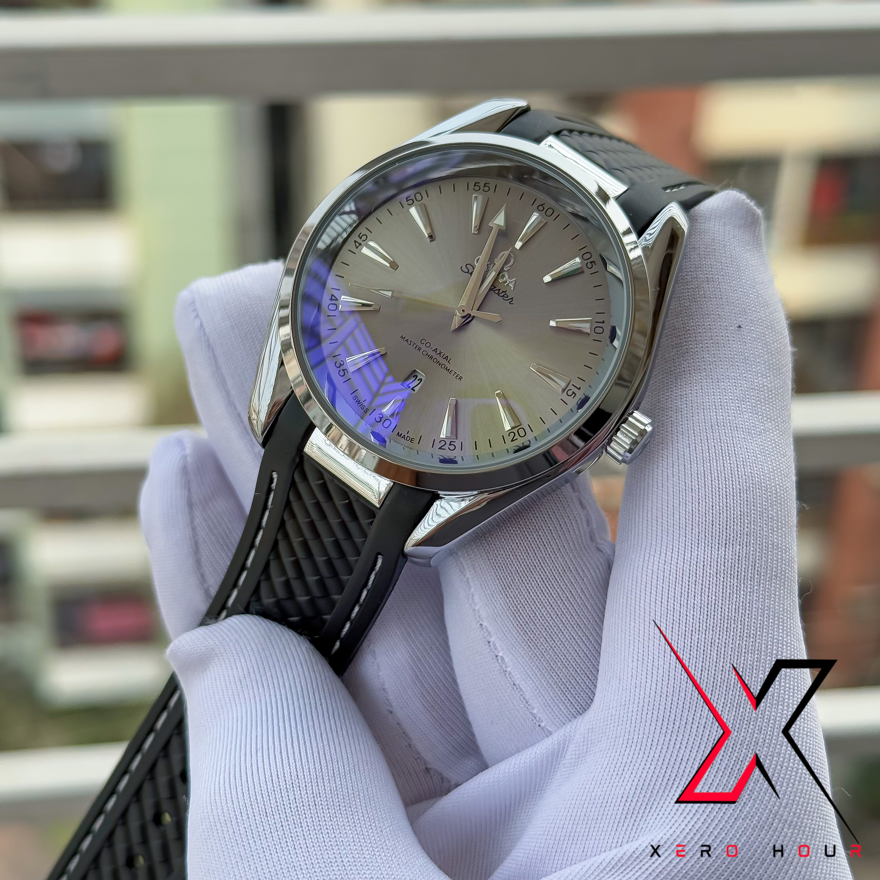 OMEGA AQUA TERRA | SILICON STRAP | GREY DIAL | AA_img_3