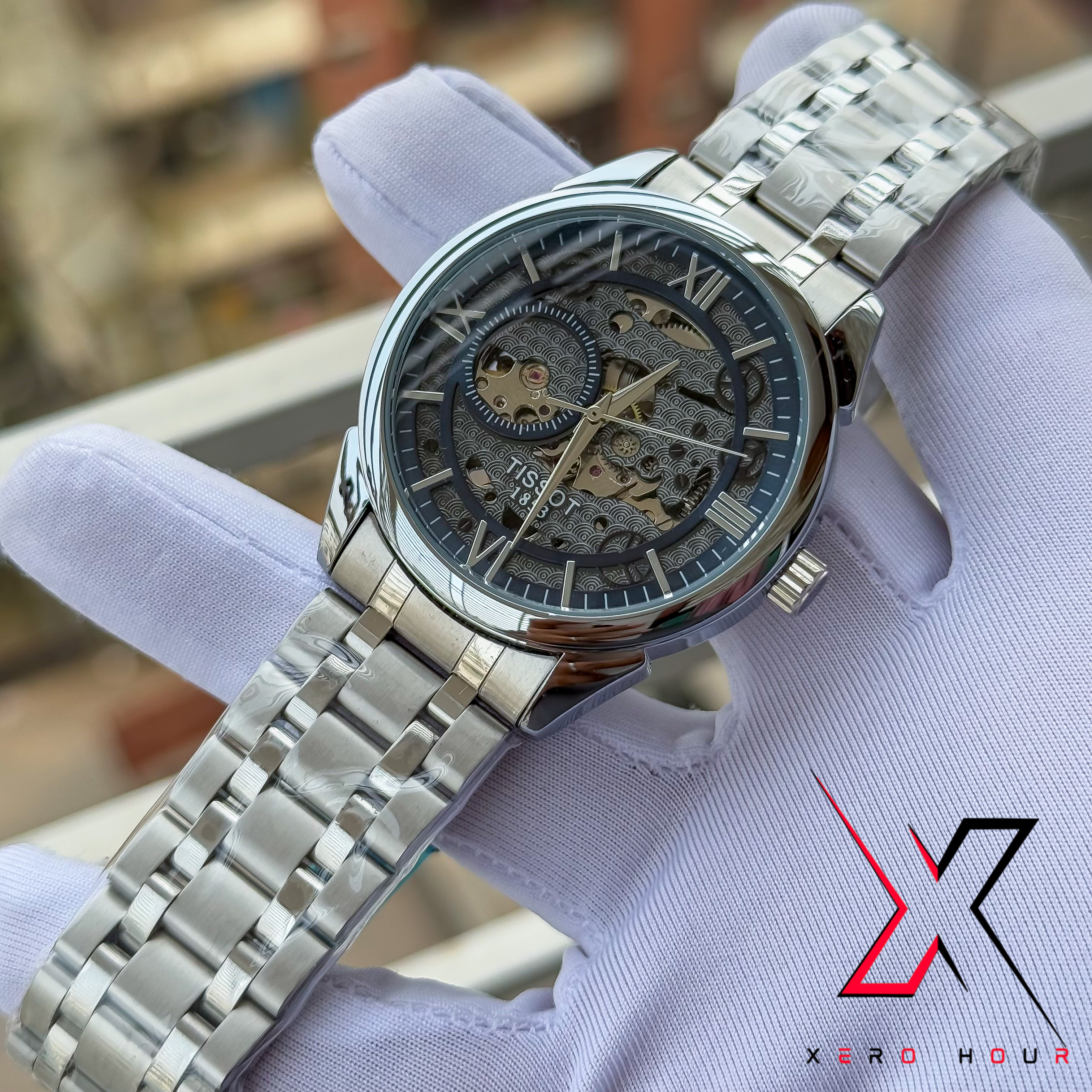 TISSOT OPEN HEART | AUTOMATIC SKELETON | WAVE BLUE DIAL | AA