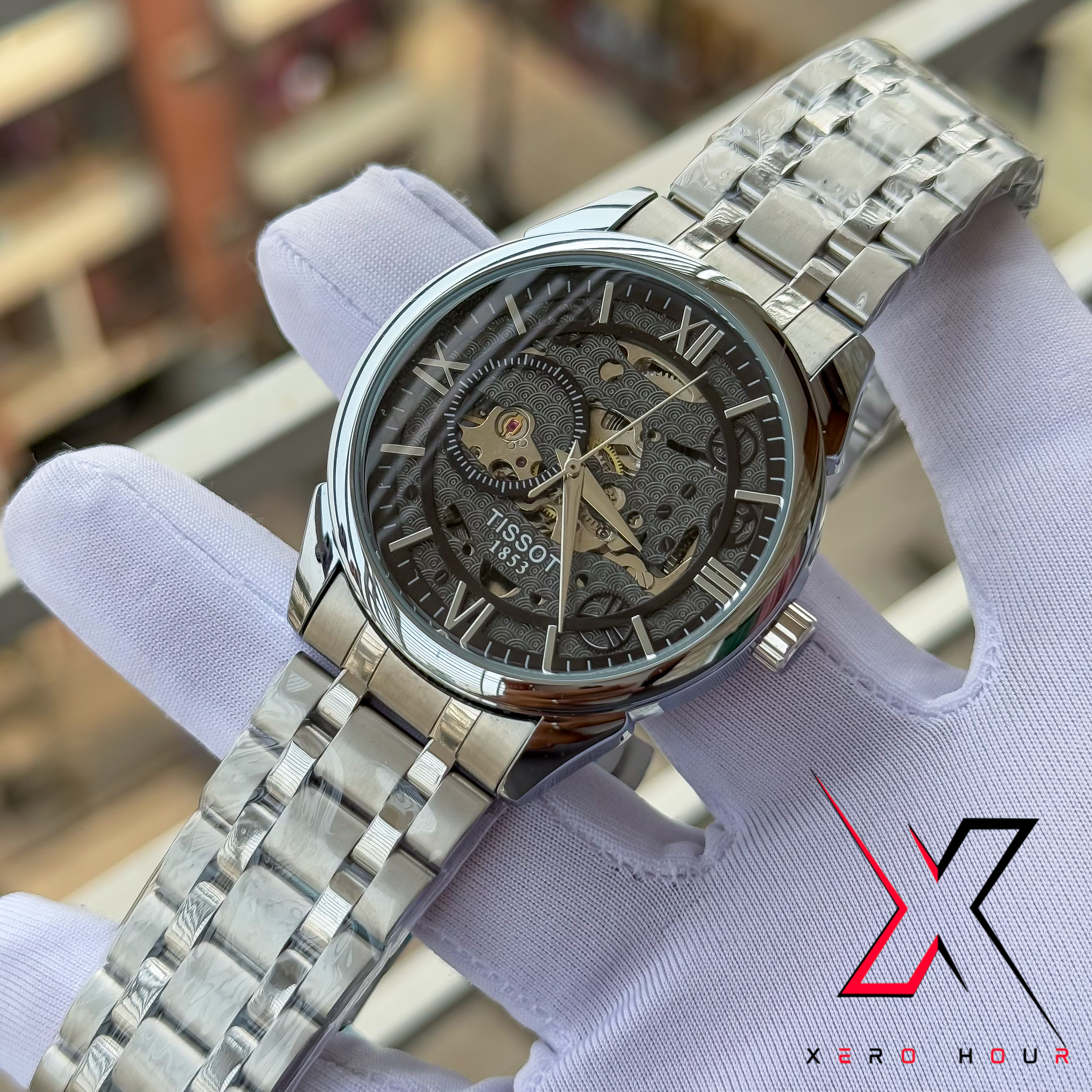 TISSOT | OPEN HEART STYLE | WAVE BLACK DIAL | AUTOMATIC | AA