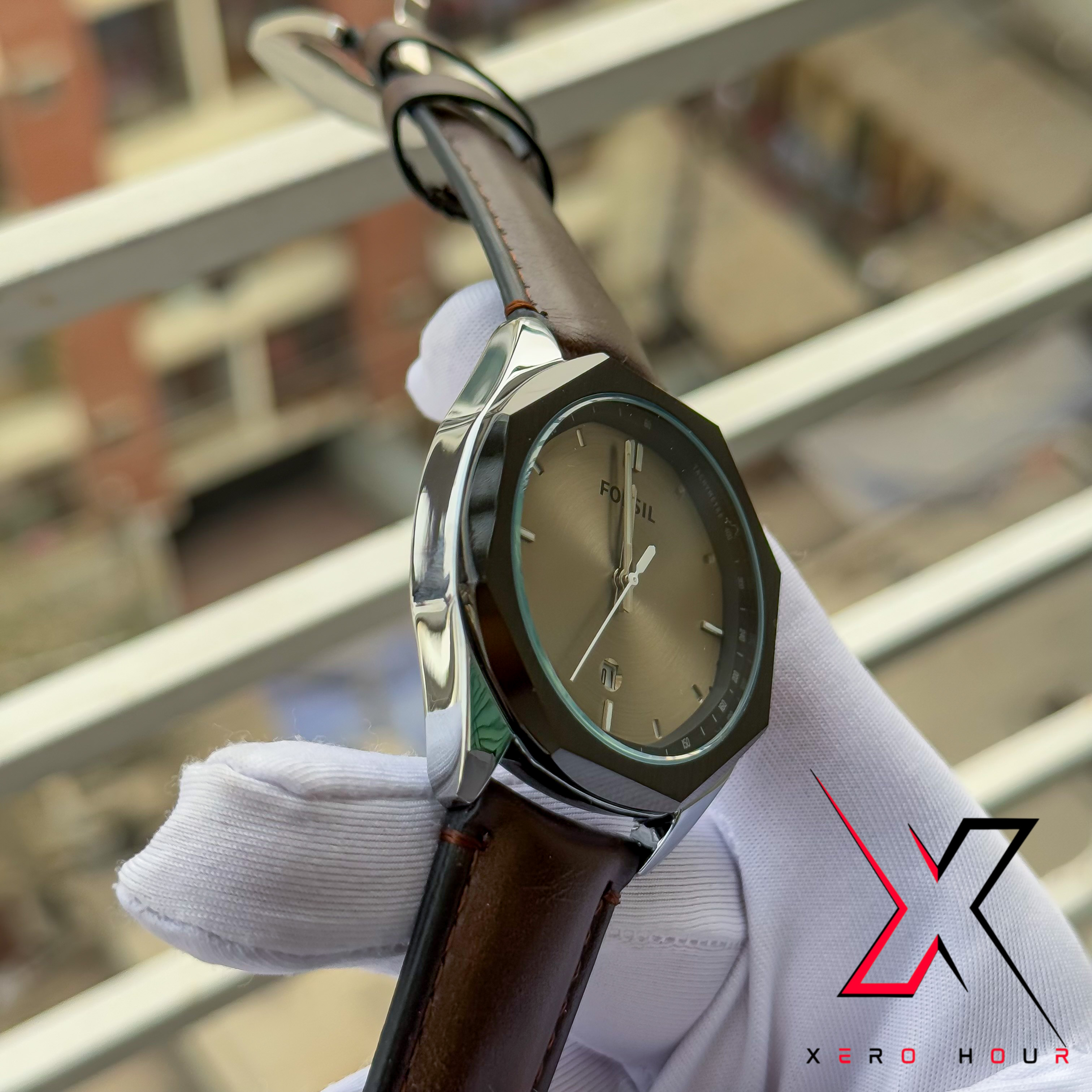 FOSSIL | PLAIN DIAL HEXA | DATE JUST | AA | DARK CHOCOLATE_img_3