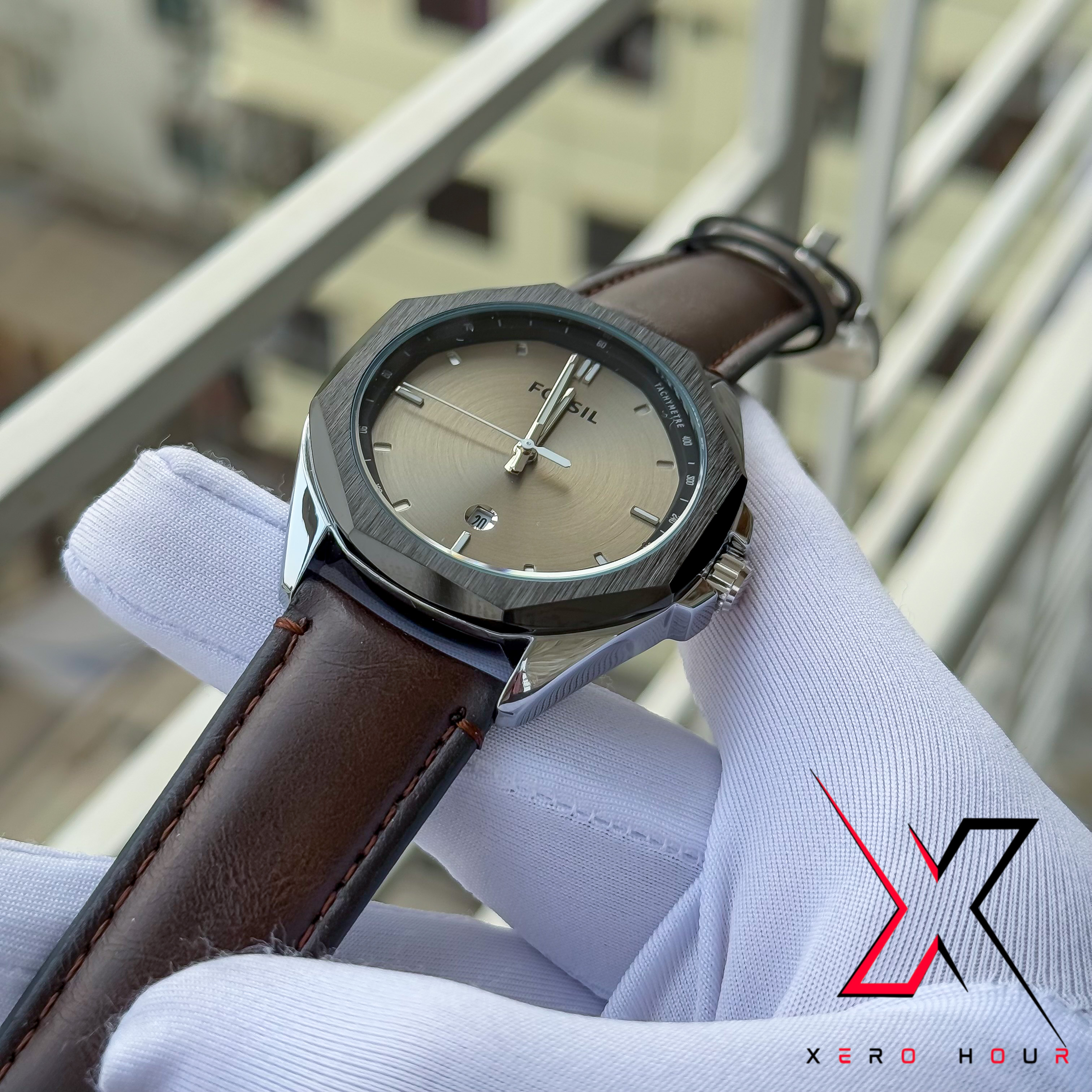 FOSSIL | PLAIN DIAL HEXA | DATE JUST | AA | DARK CHOCOLATE_img_5