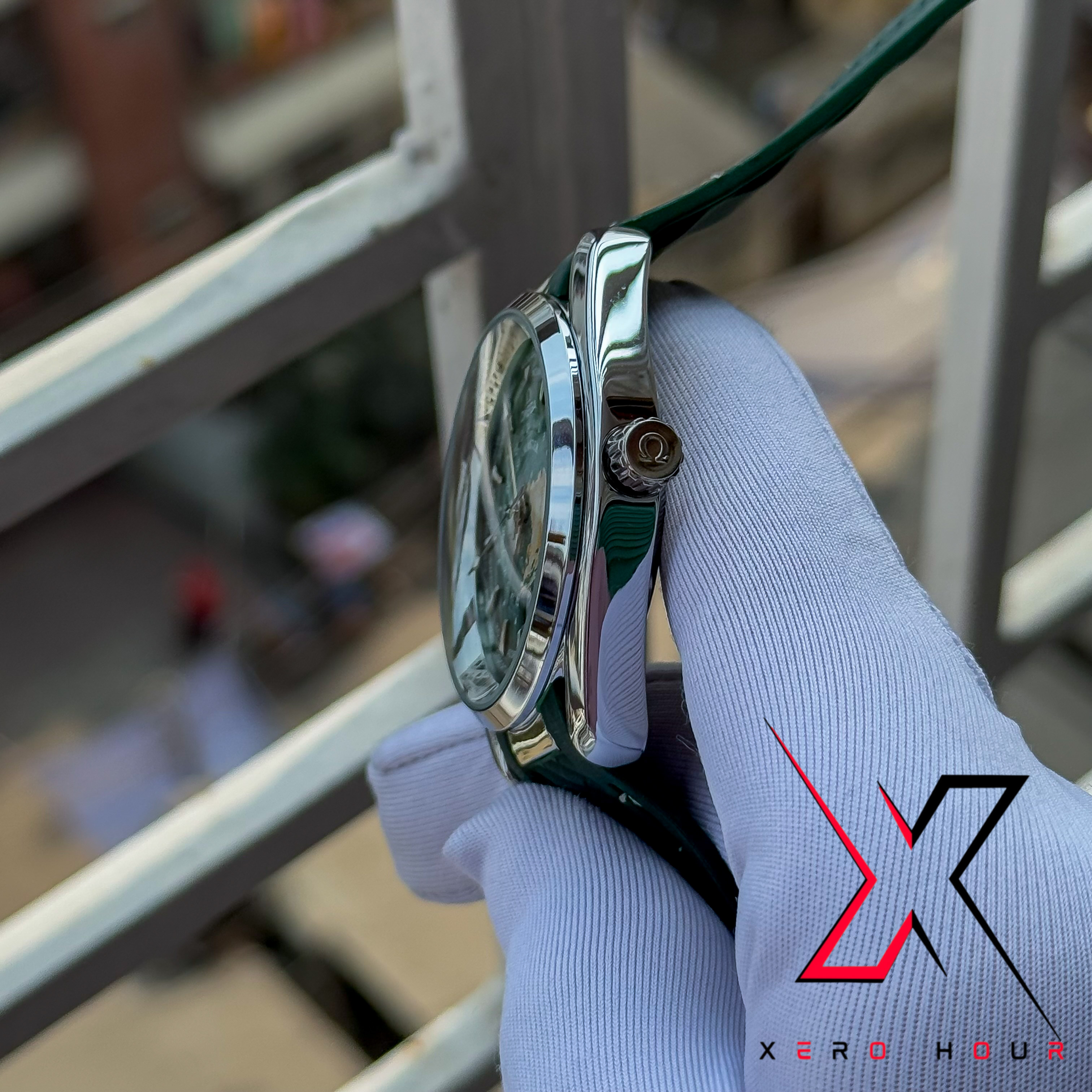 Omeaga Aqua terra | world timer | Silicon Strap | Green Dial_img_4