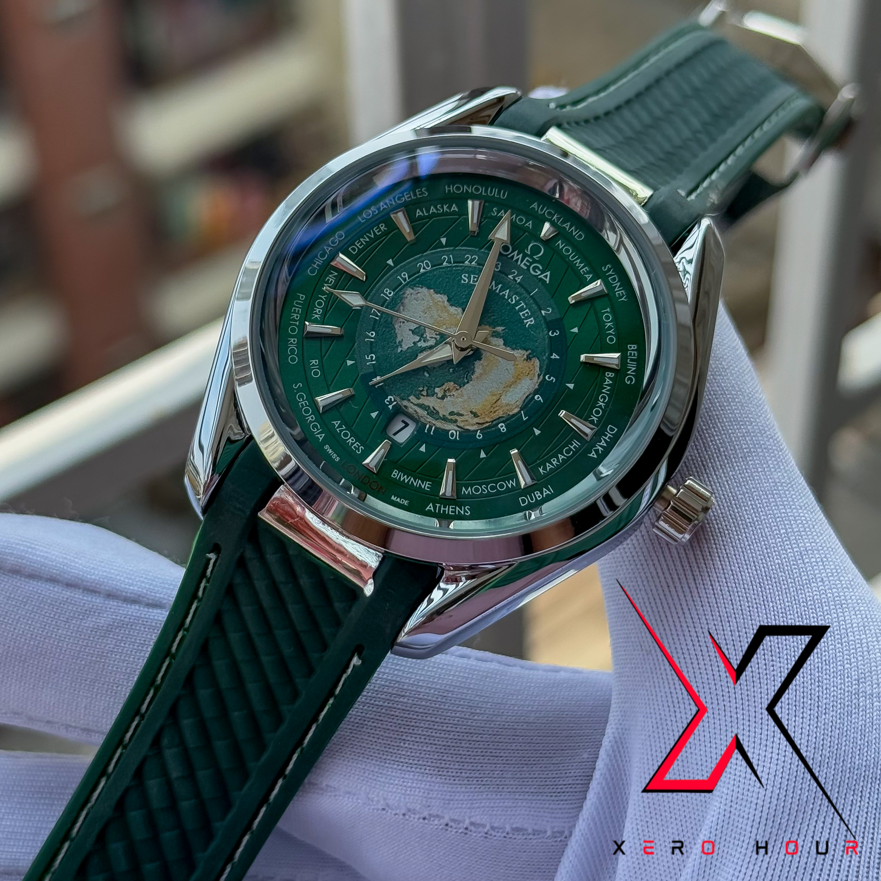 OMEGA SEAMASTER | WORLDTIMER | SILICON STRAP WATHCES