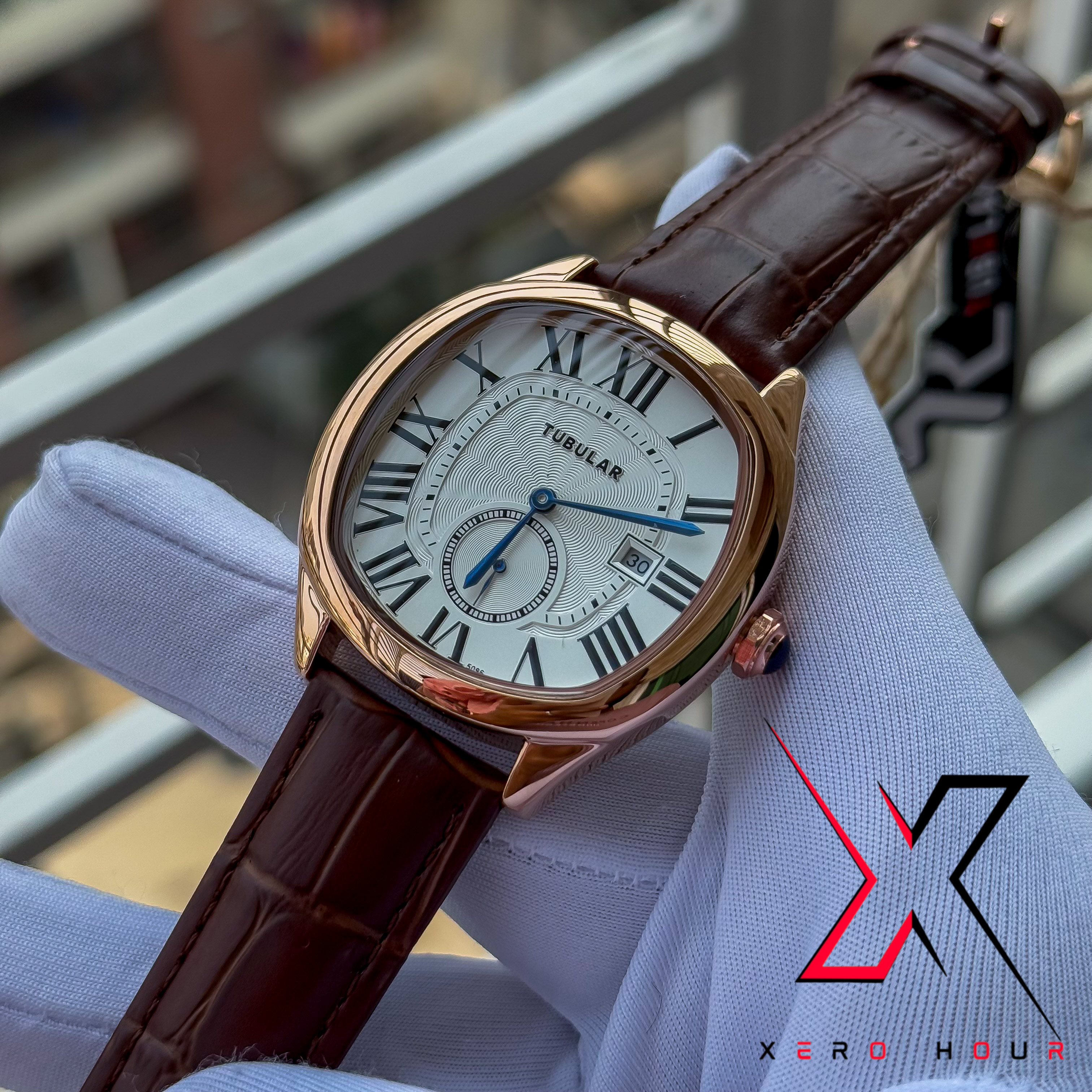 TUBULAR | AUTHENTIC PU LEATHER BELT |SENCOND HAND DIAL