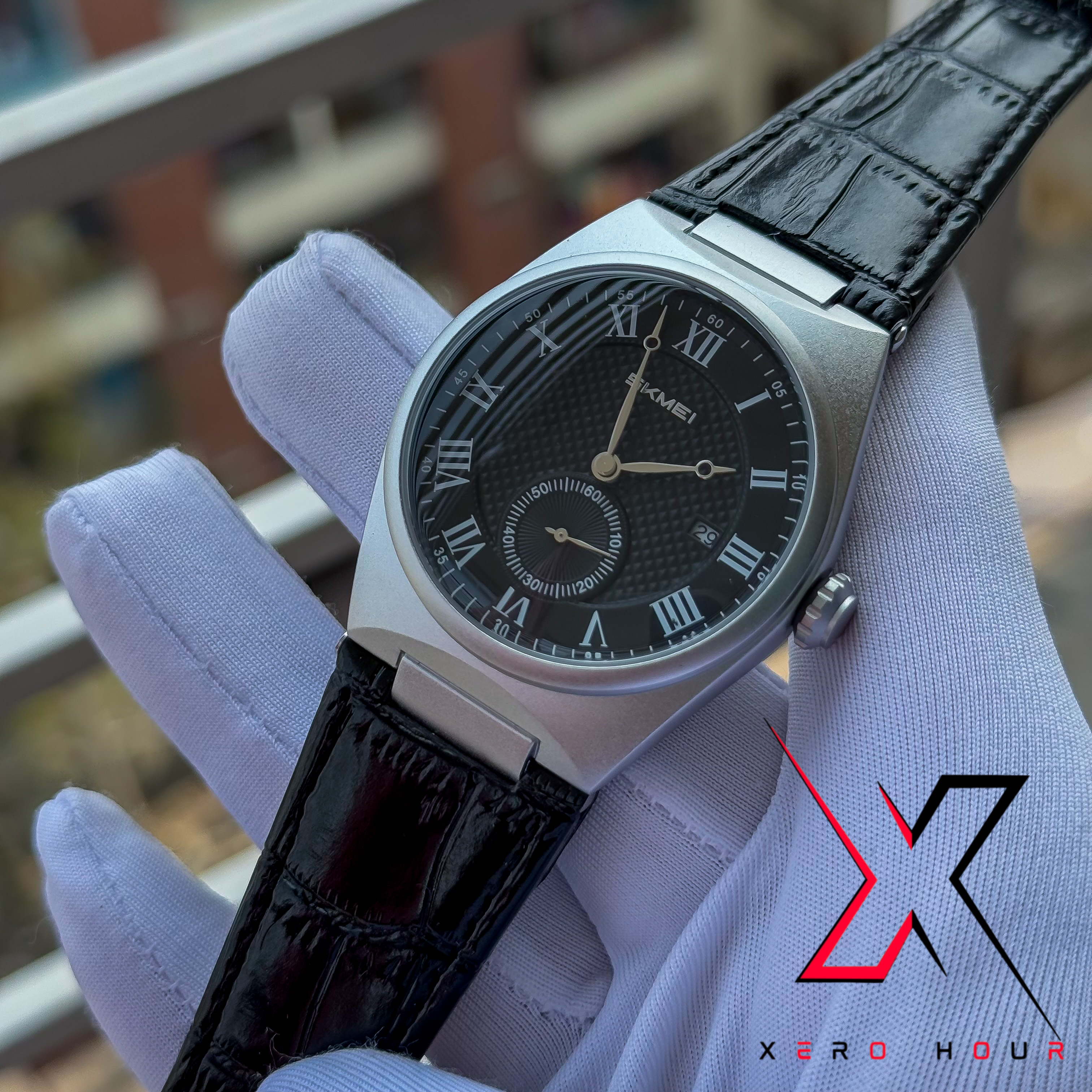 SKMEI | Date & second hand spe | Silver black dial