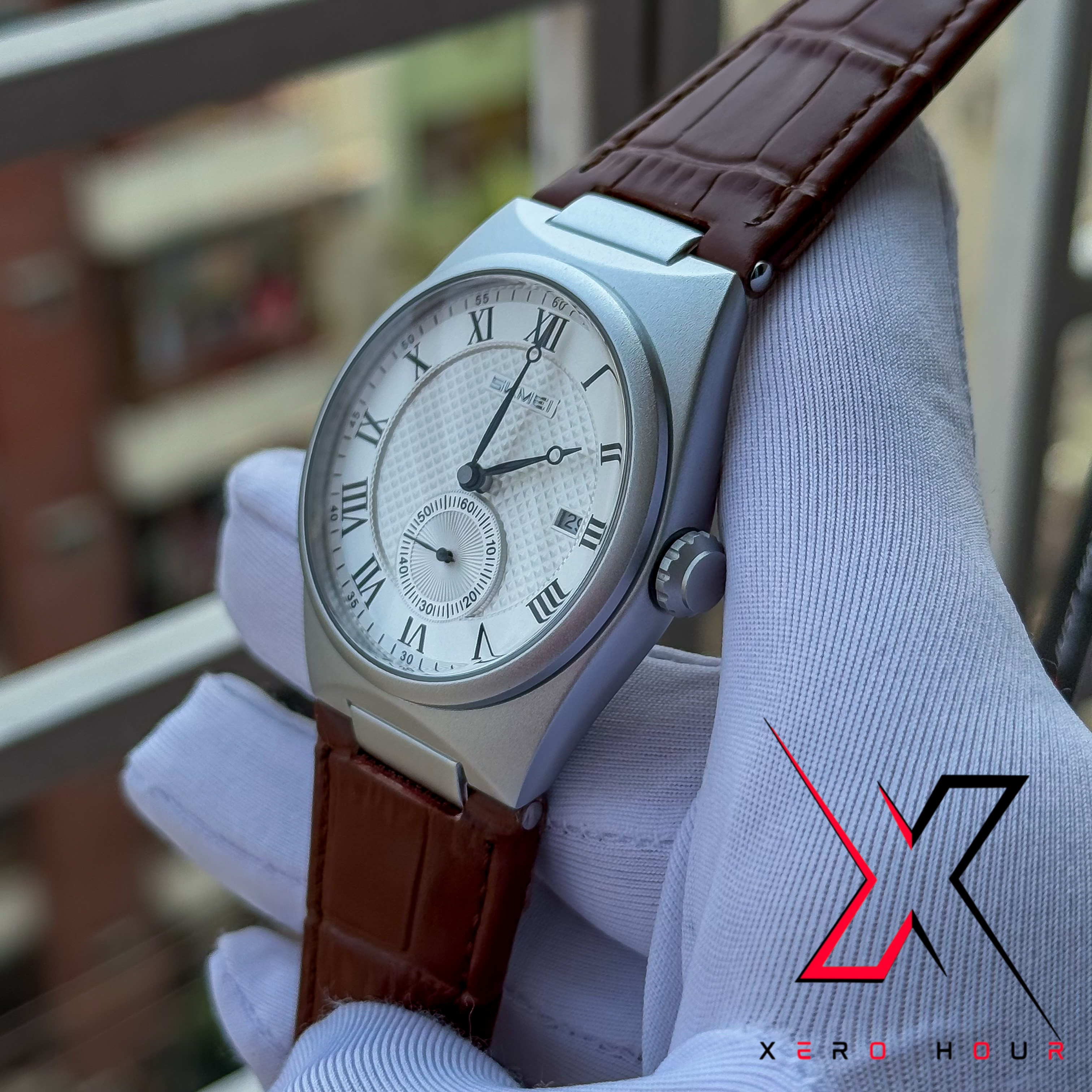 SKMEI | Date & second hand | Silver Brown white_img_3