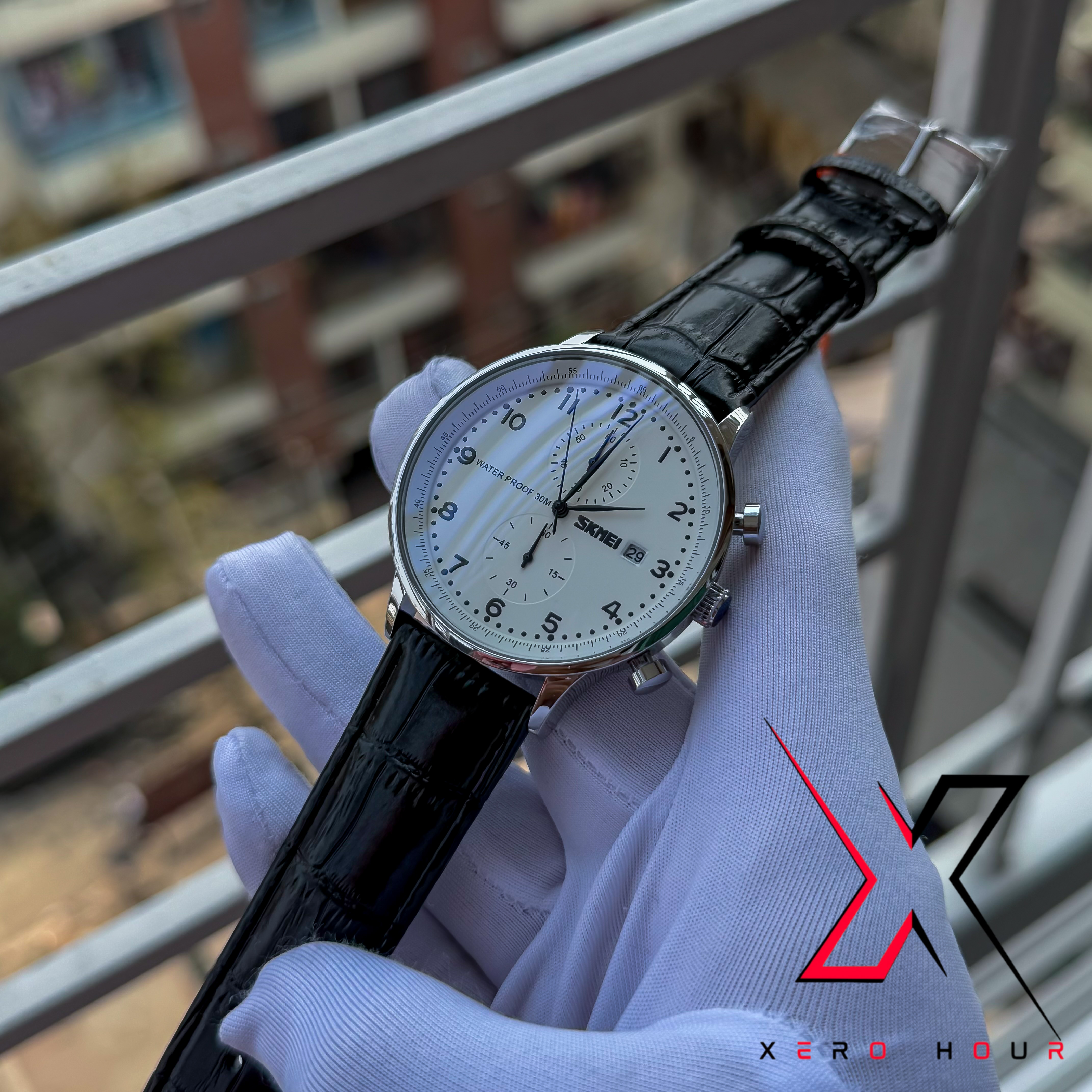 SKMEI 9301 | Chronograph Functional | Black & Brown Belt | Authentic_img_6