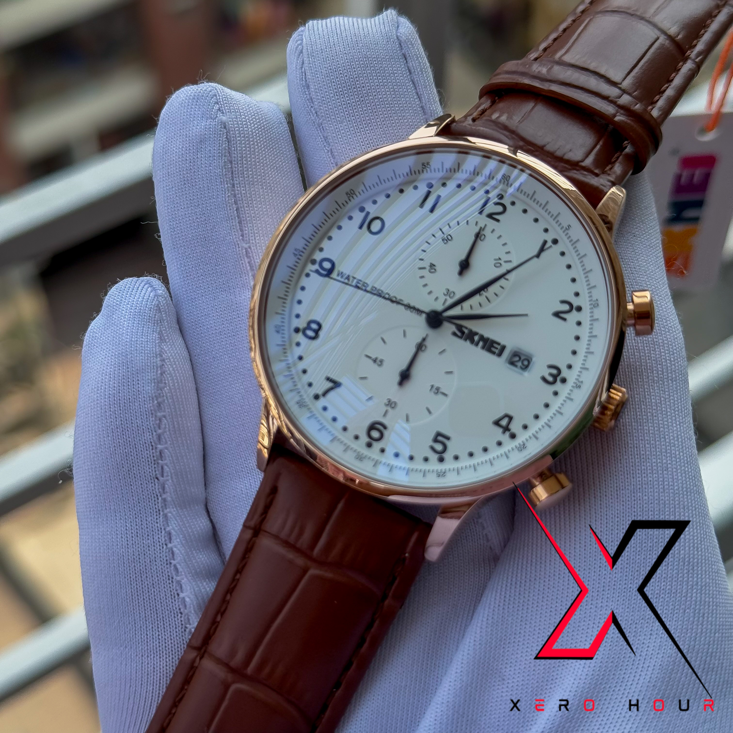 SKMEI 9301 | Chronograph Functional | Black & Brown Belt | Authentic_img_0