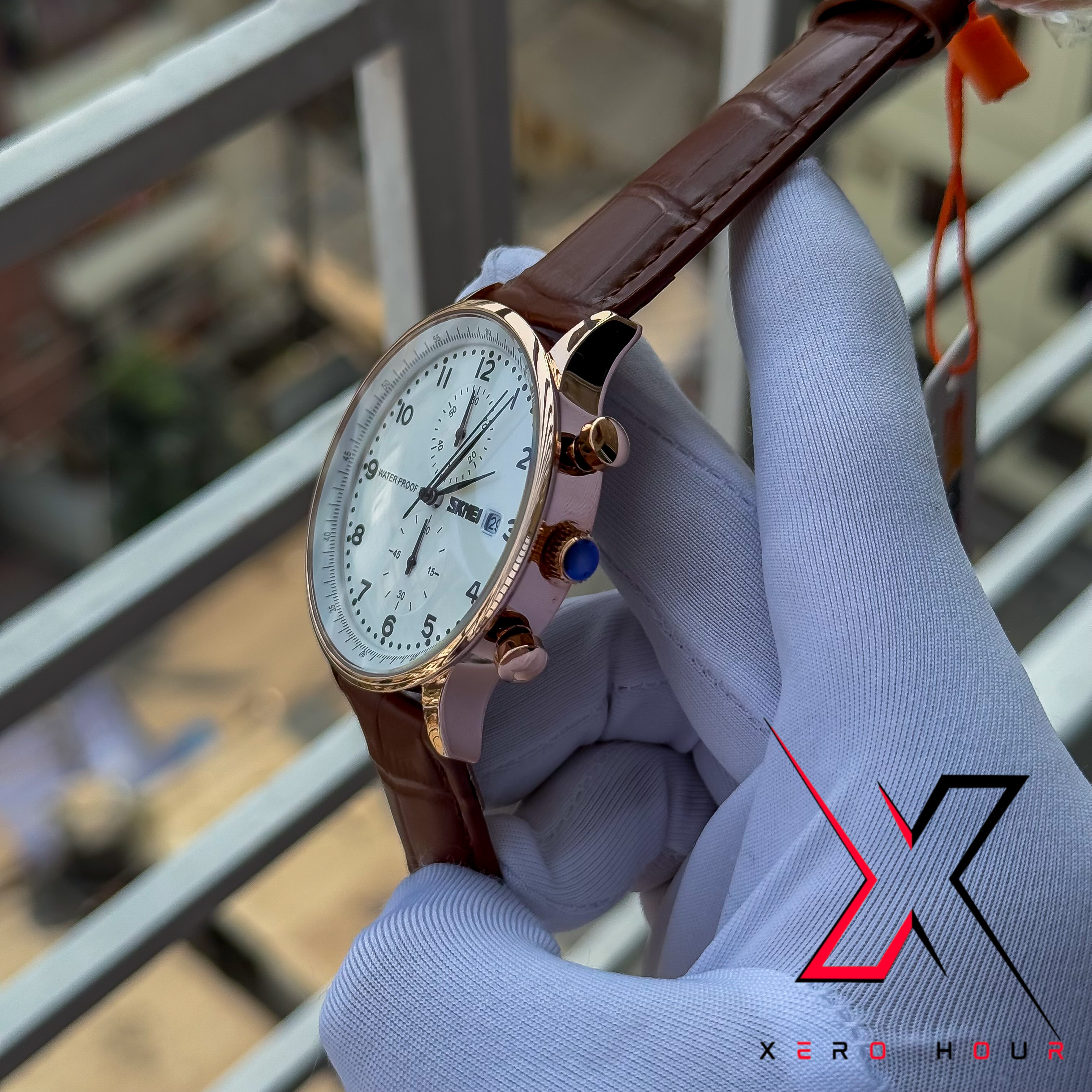 SKMEI 9301 | Chronograph Functional | Black & Brown Belt | Authentic_img_3