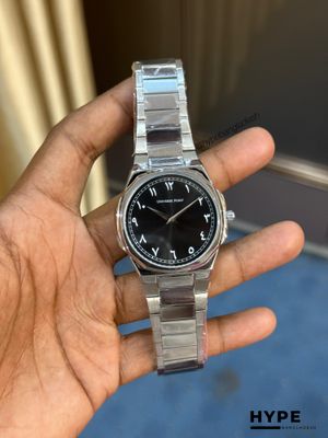 Universe Point Arabic Numbers Quartz Watch For Men (SilverBlack)_img_0