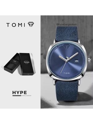 TOMI T-044 Men's Quartz Leather Belt Watch With Date (Blue)_img_0