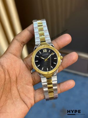 Universe Point Quartz Watch For Men (Silve-Gold-Black)_img_0