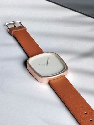 TOMI T-077 Unisex Leather Belt Casual Quartz Wrist Watch (Brown-White)_img_2