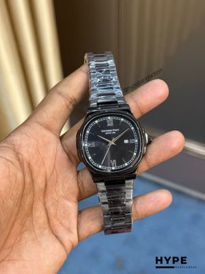 Universe Point Square Shape Quartz Watch With Date For Men (Black)_img_0