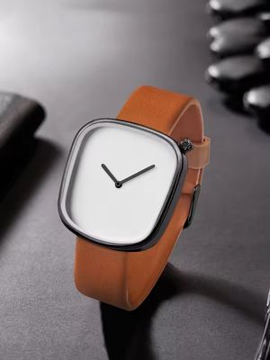 TOMI T-077 Unisex Leather Belt Casual Quartz Wrist Watch (Brown-Black)_img_1