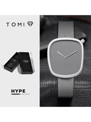 TOMI T-077 Unisex Leather Belt Casual Quartz Wrist Watch (Ash)_img_0