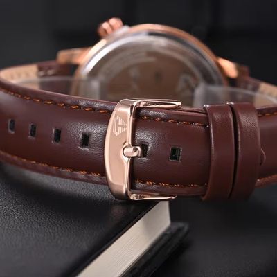 TOMI T-101 Men's Leather Belt Quartz Watch With Date (Brown)_img_2