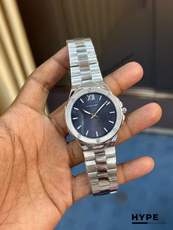 Universe Point Quartz Watch For Men (Silver-Blue)