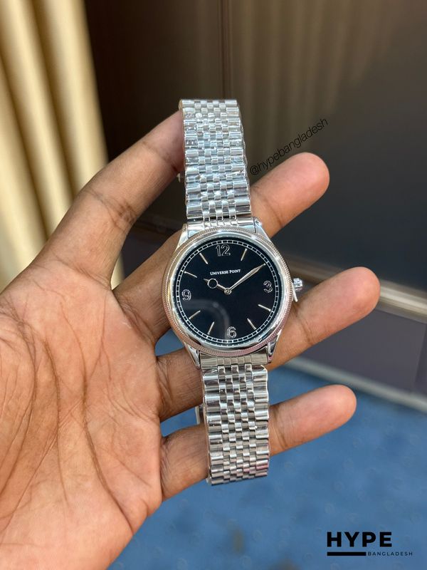 Universe Point Quartz Watch For Men (Silver-Black)