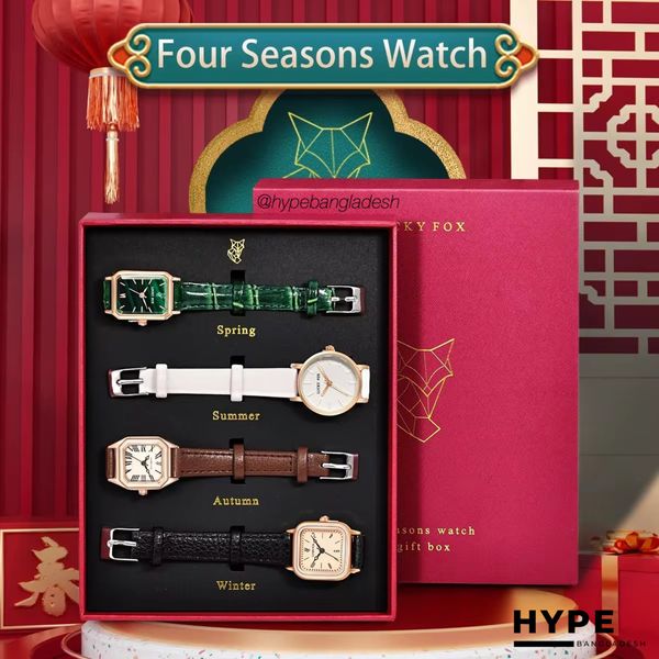 Lucky Fox 4PCS Watch Gift Box Set For Women