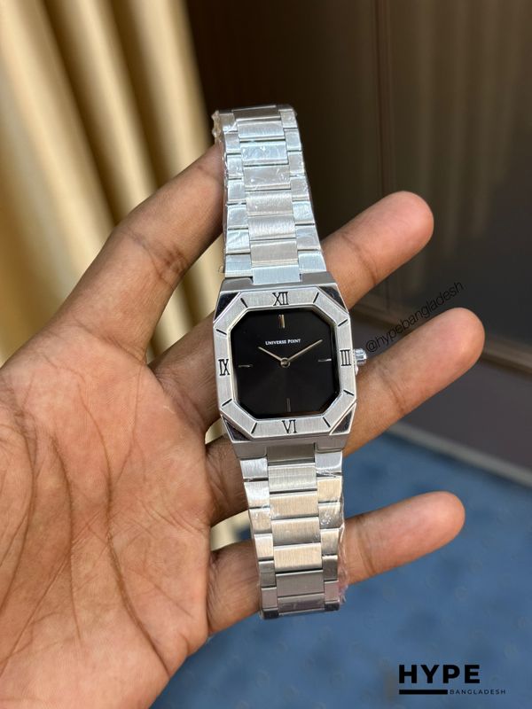 Universe Point Square Shape Quartz Watch For Men (Silver)