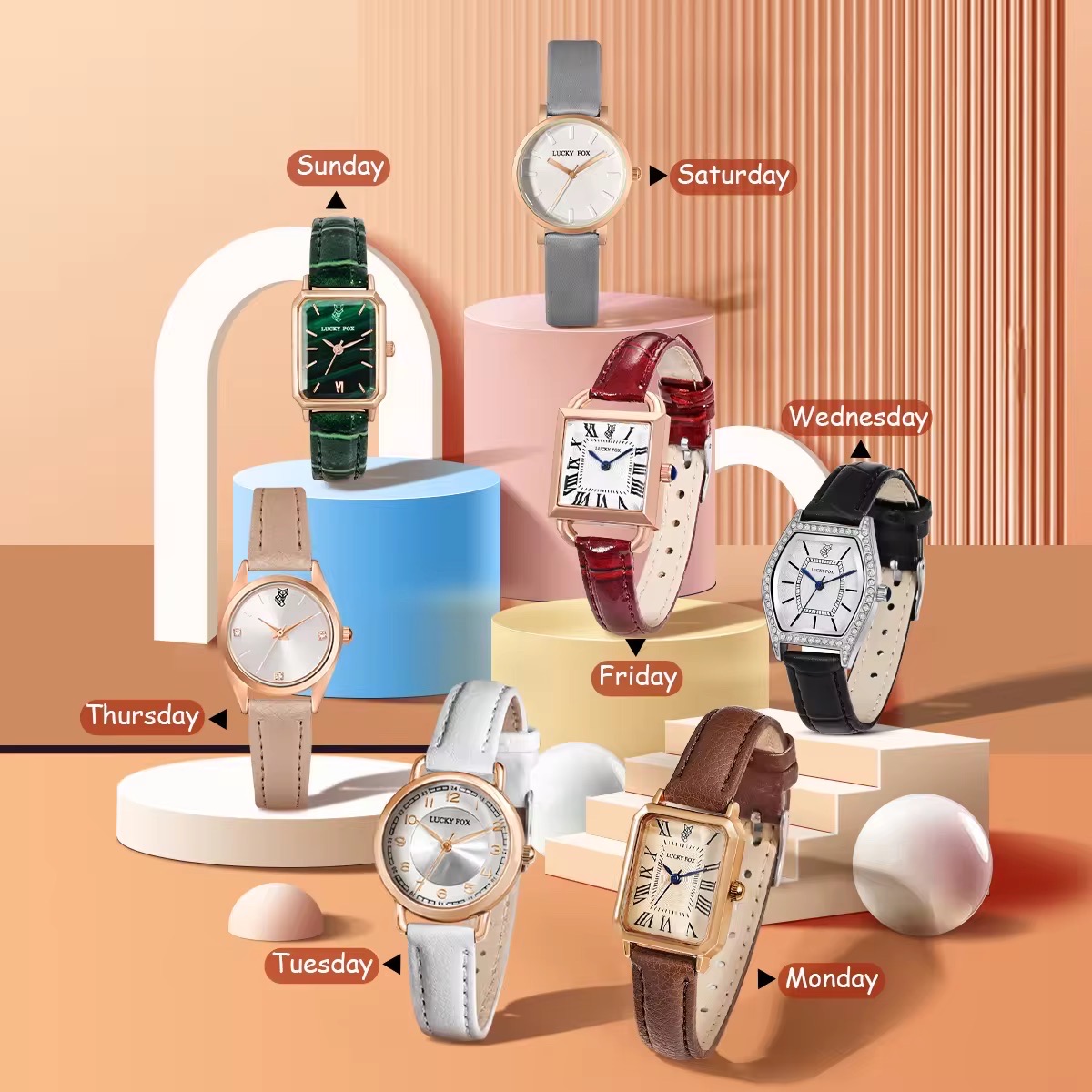 Lucky Fox 7PCS Watch Gift Box Set For Women_img_1